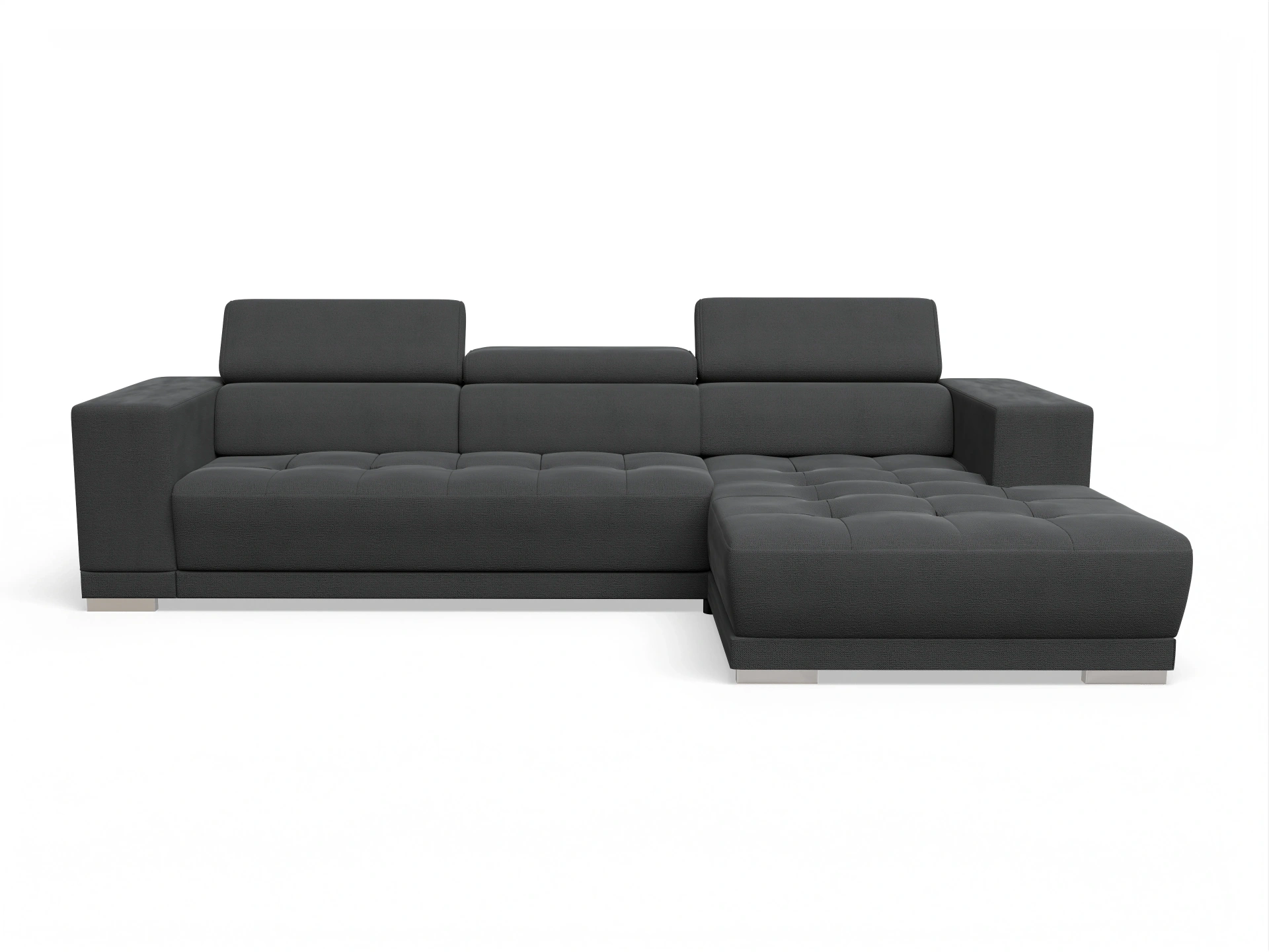 Ansicht des Produktes Connor Ecksofa rechts Abschluss offen in Stoff Schwarz