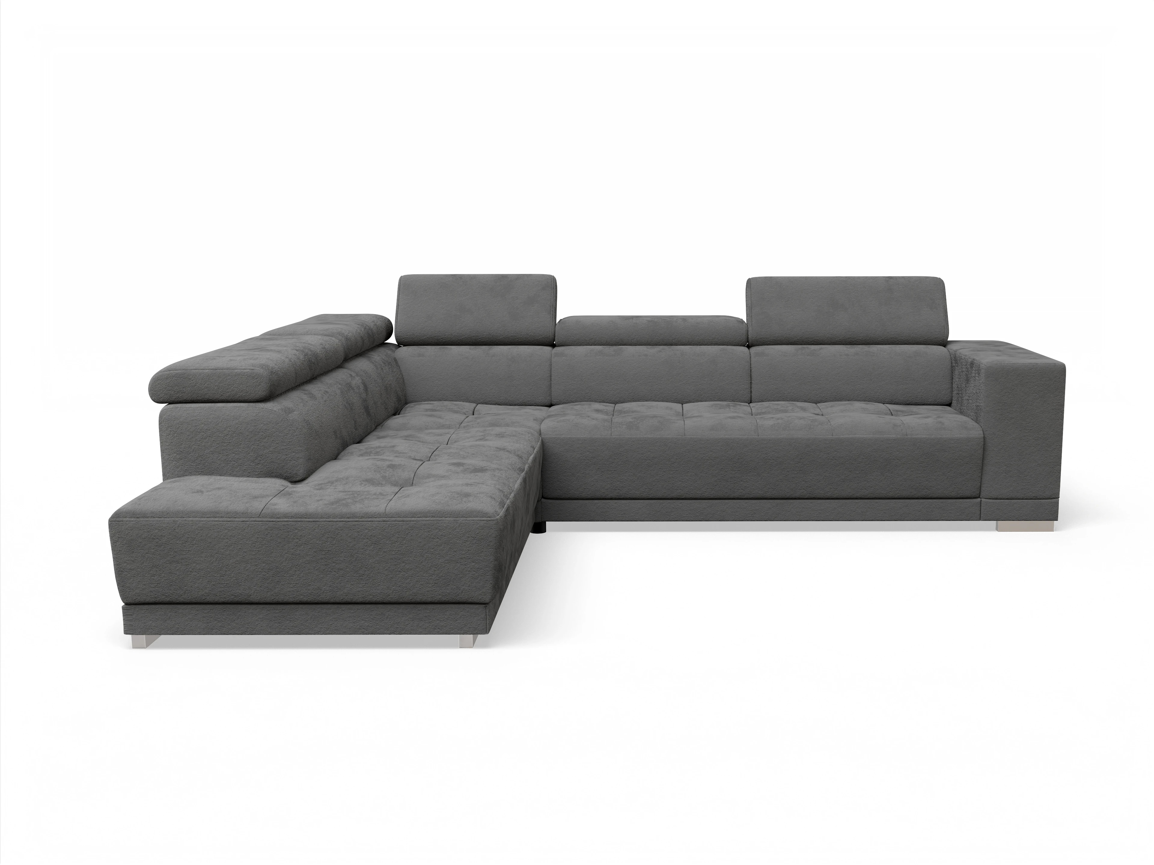 Ansicht des Produktes Connor Ecksofa links Abschluss offen in Stoff Grau