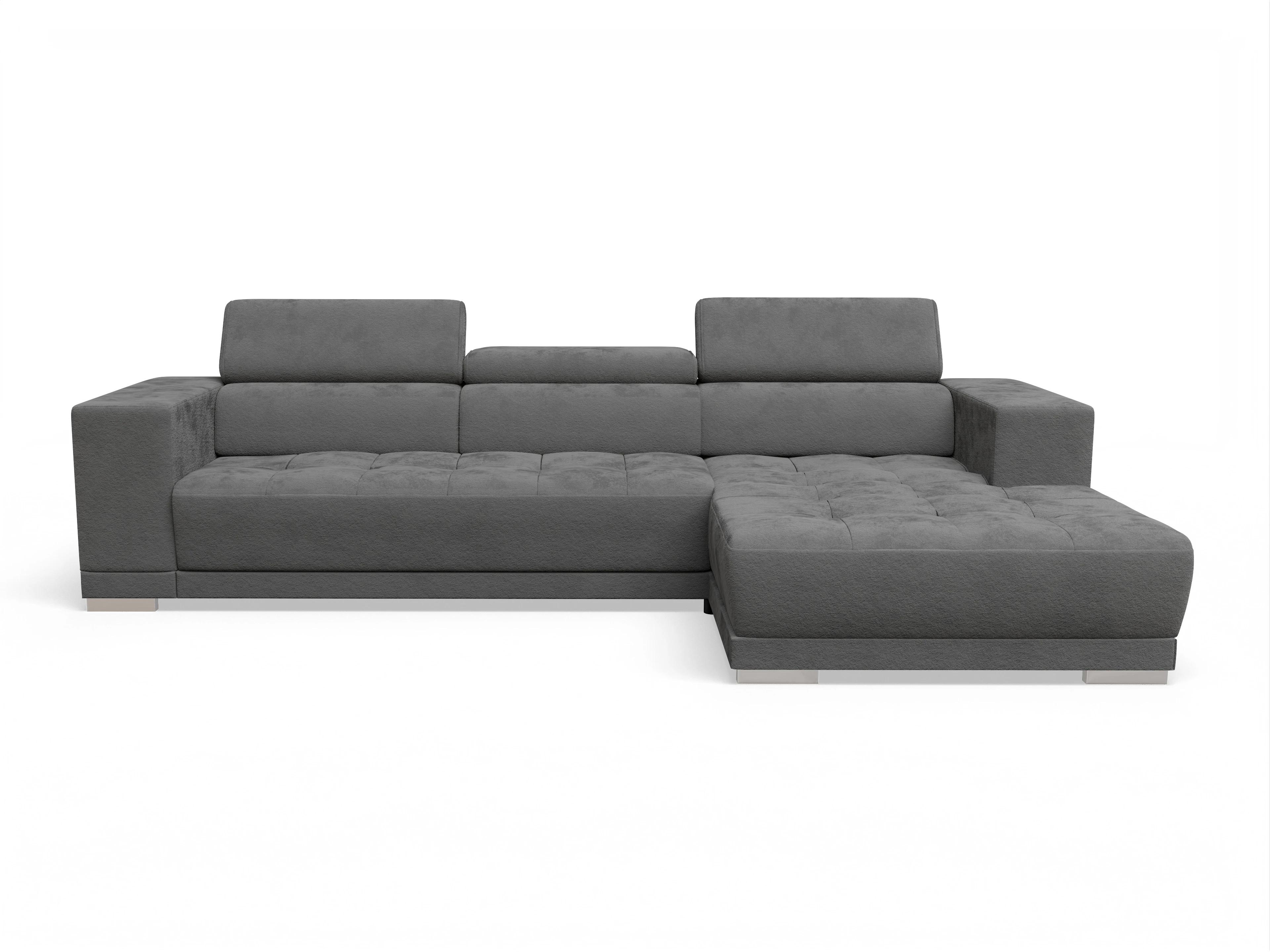 Ansicht des Produktes Connor Ecksofa rechts Abschluss offen in Stoff Grau