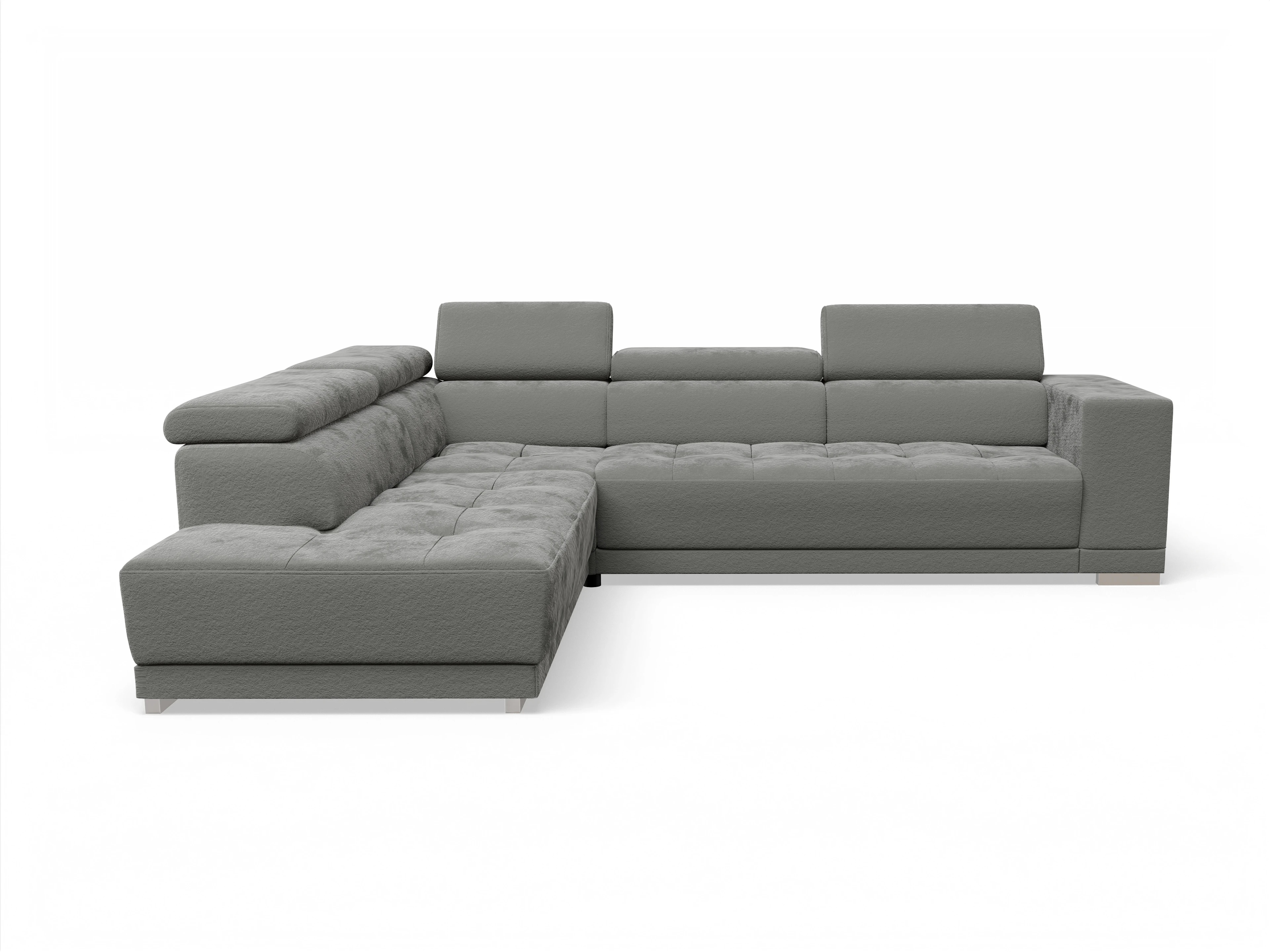 Ansicht des Produktes Connor Ecksofa links Abschluss offen in Stoff Grau