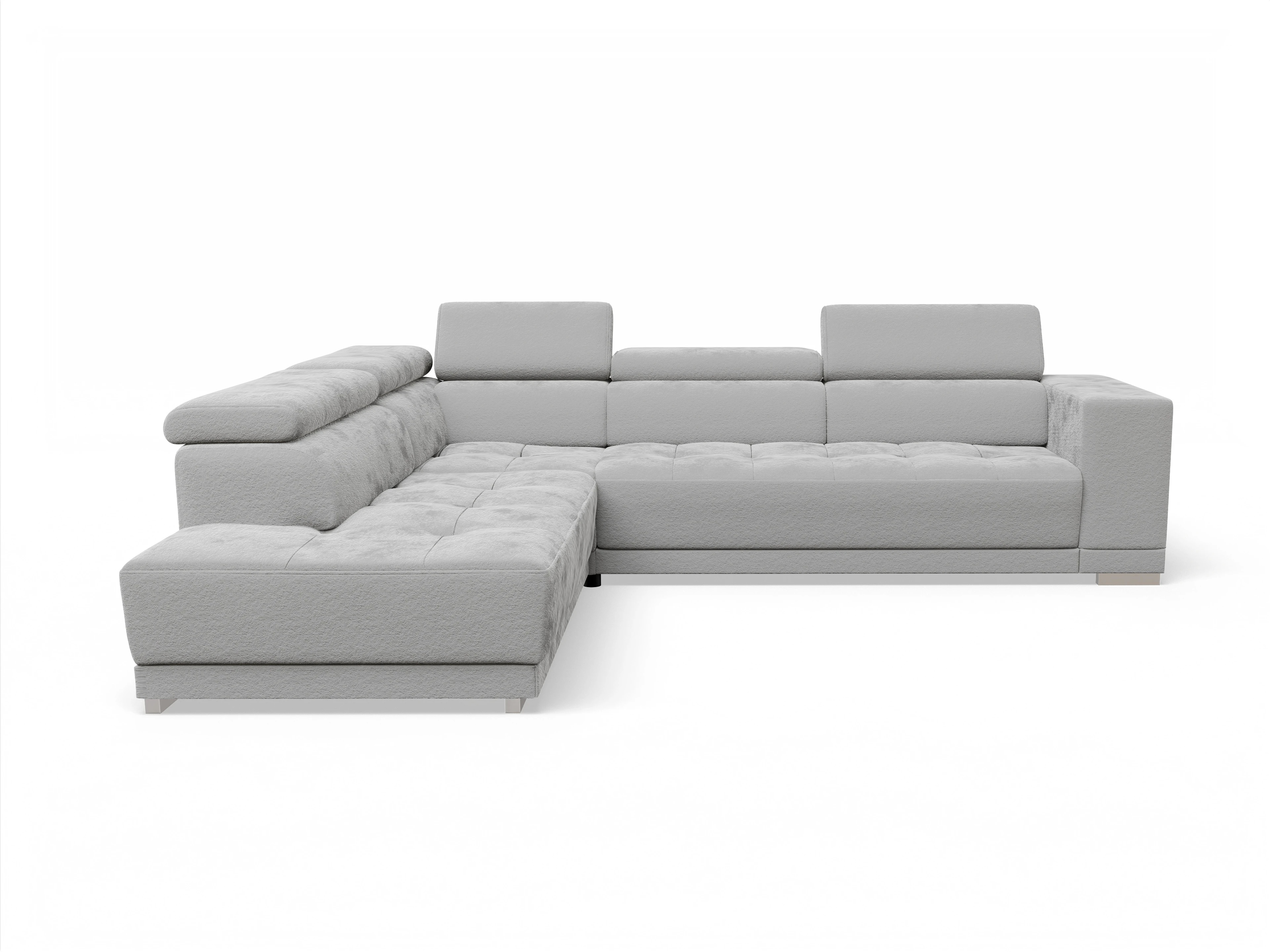 Ansicht des Produktes Connor Ecksofa links Abschluss offen in Stoff Grau