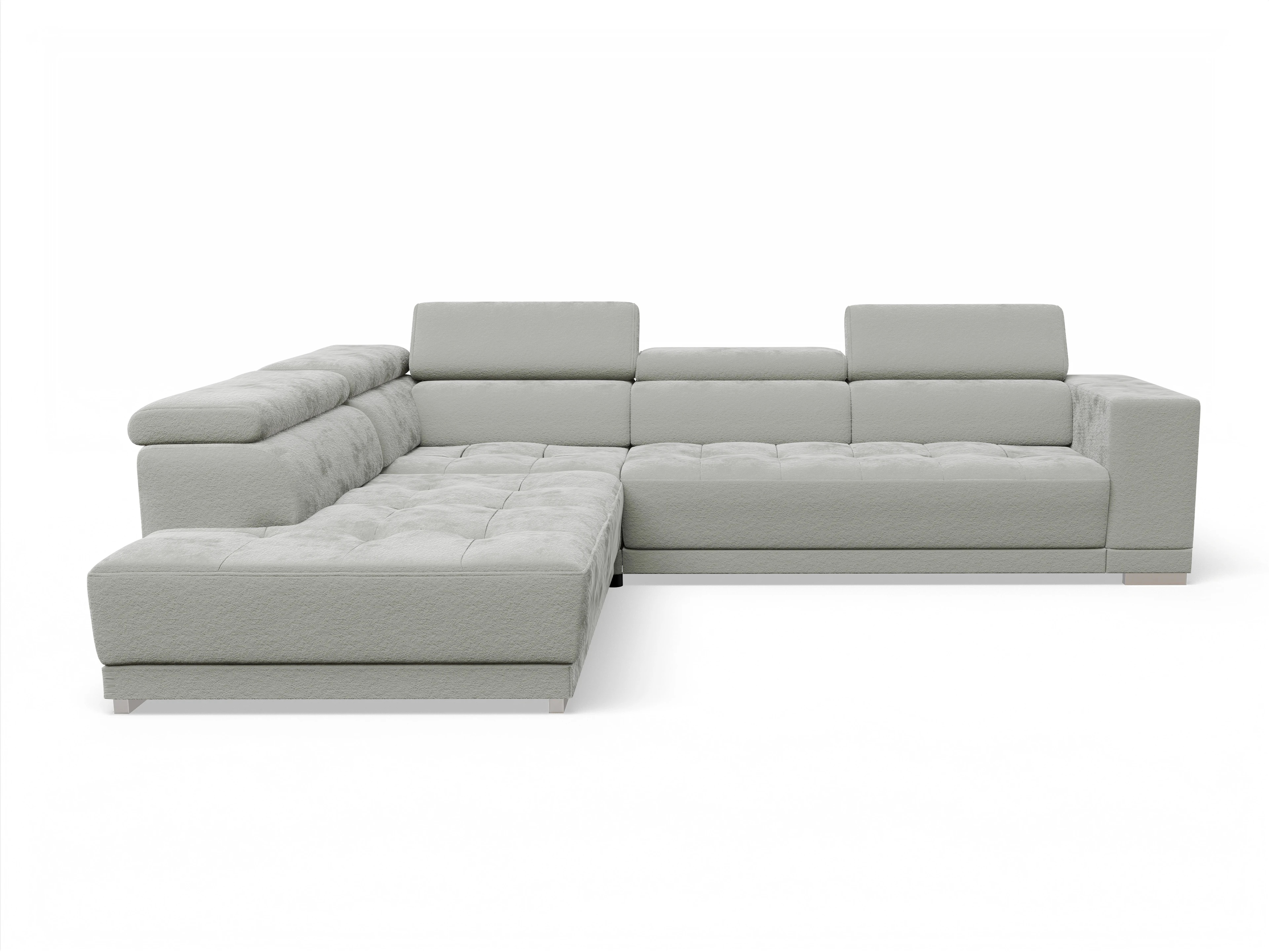 Ansicht des Produktes Connor Ecksofa links Abschluss offen in Stoff Grau