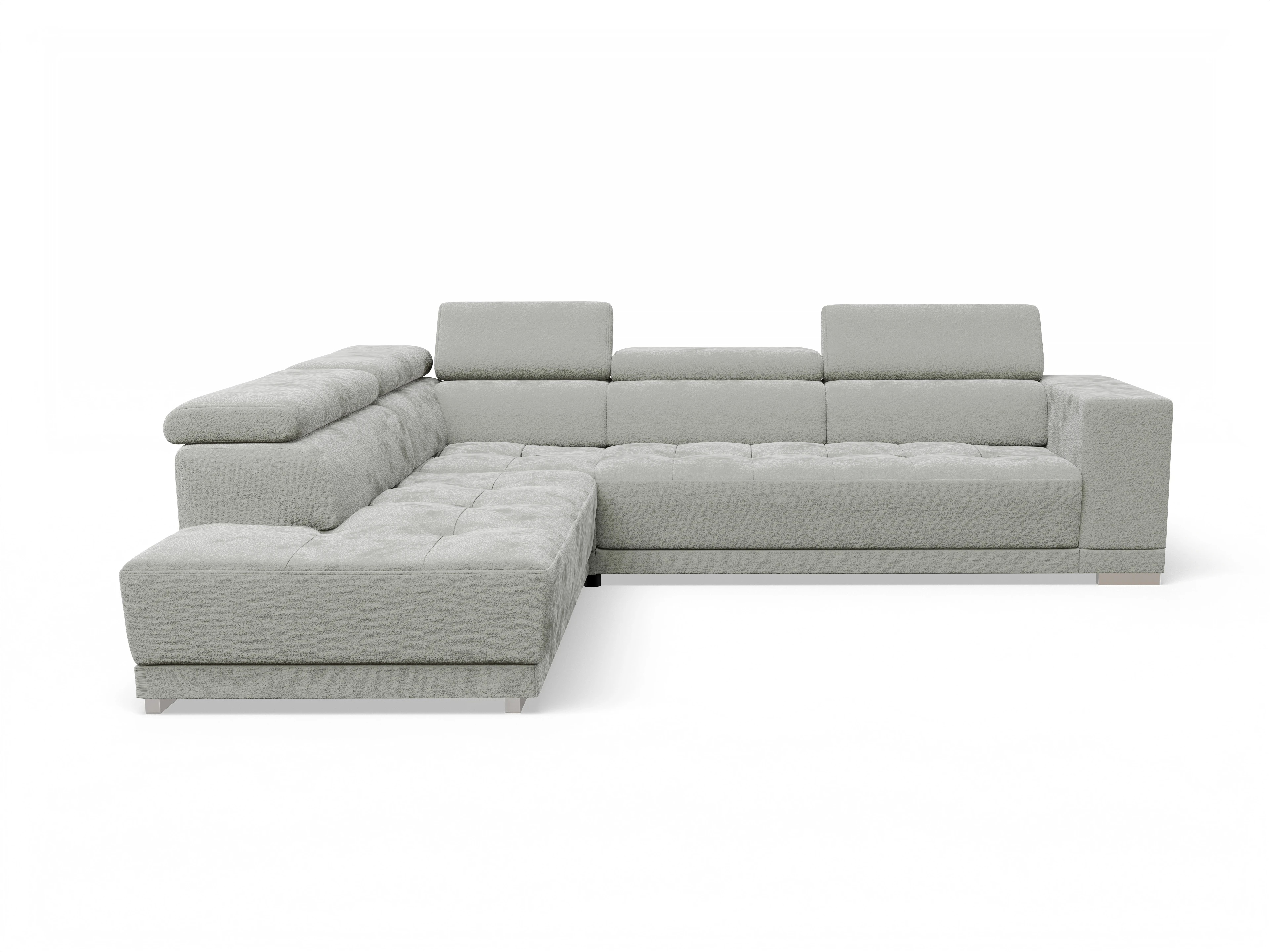 Ansicht des Produktes Connor Ecksofa links Abschluss offen in Stoff Grau