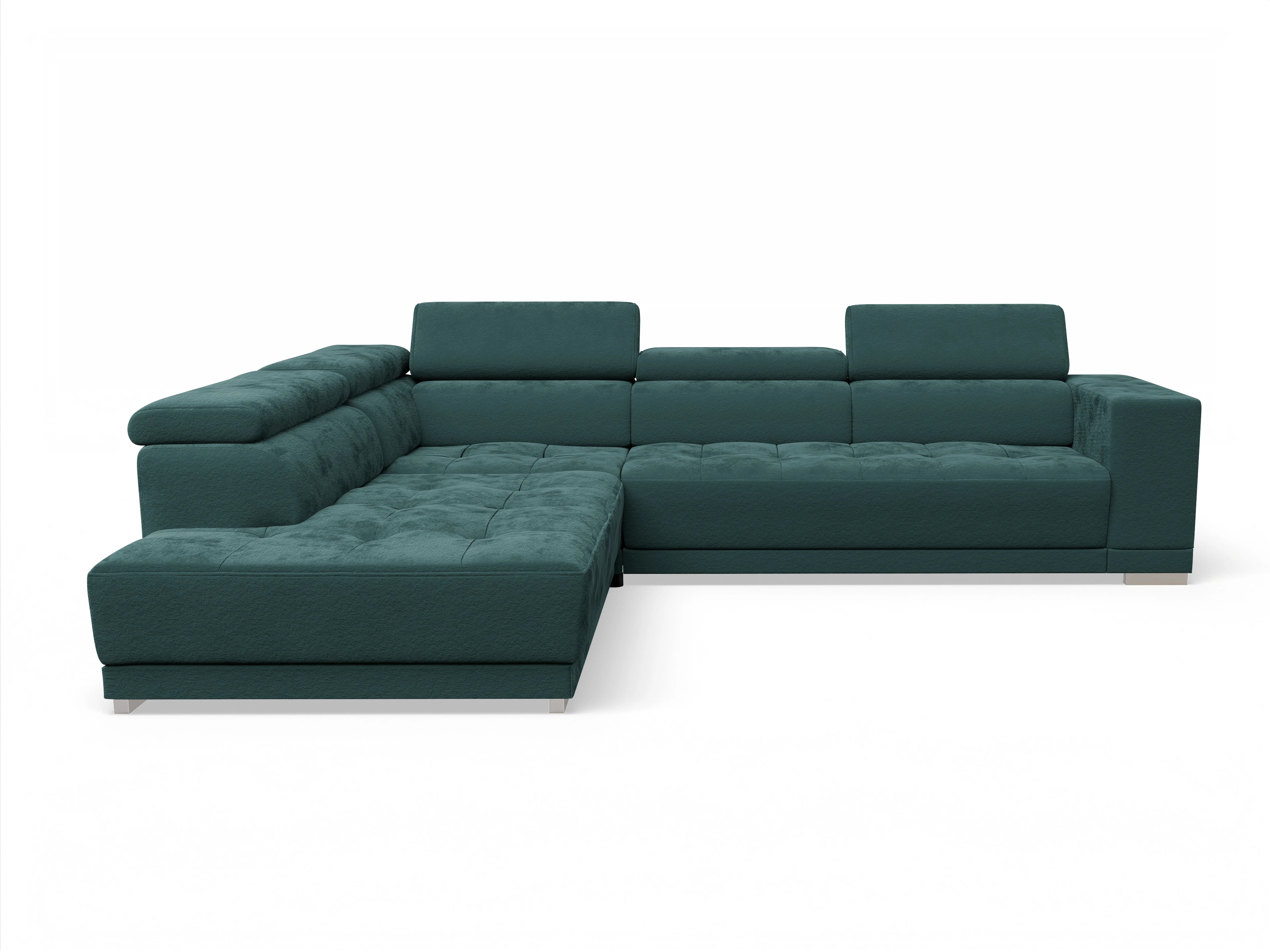 Ansicht des Produktes Connor Ecksofa links Abschluss offen in Stoff Blau