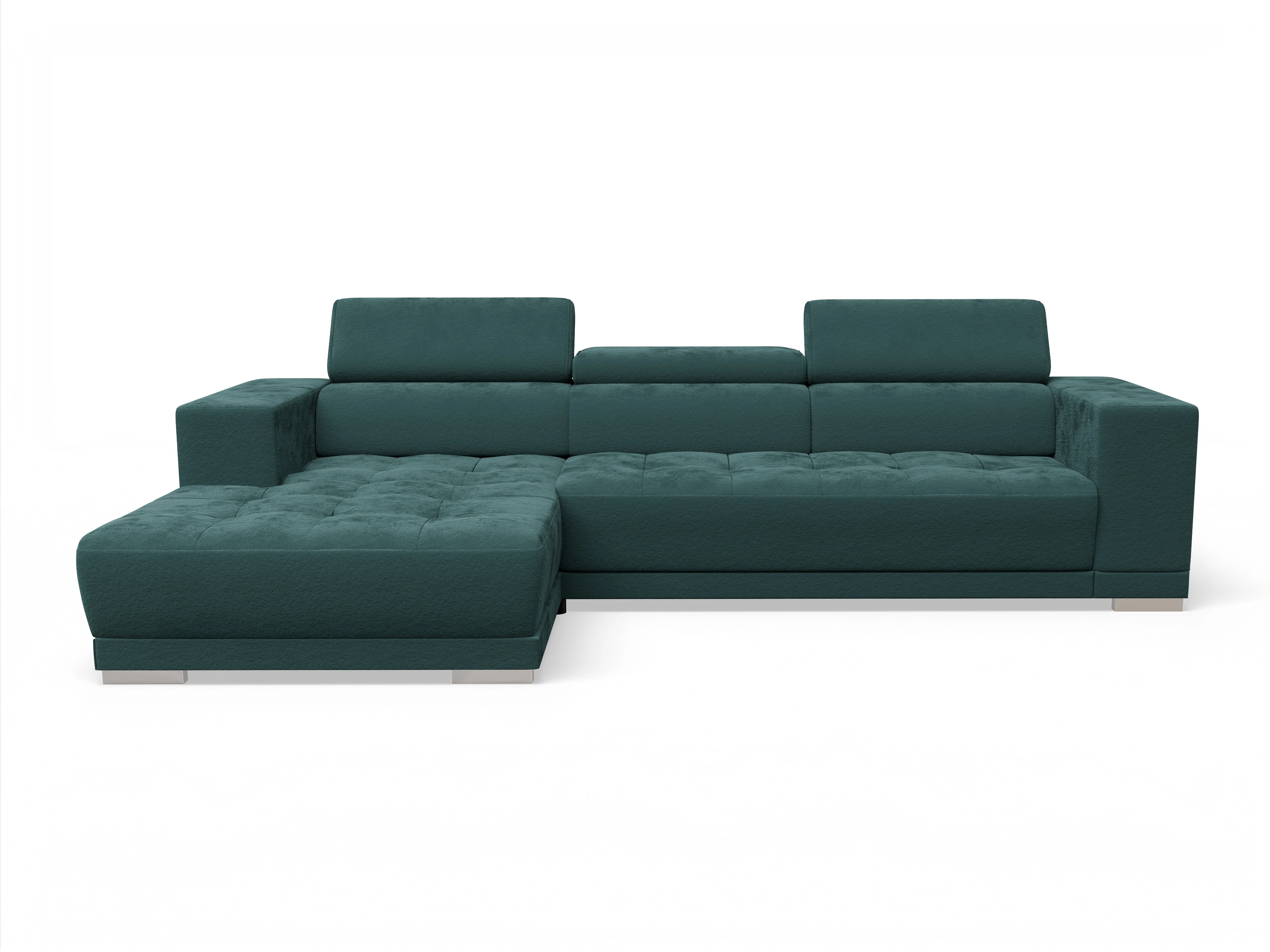 Ansicht des Produktes Connor Ecksofa links Abschluss offen in Stoff Blau
