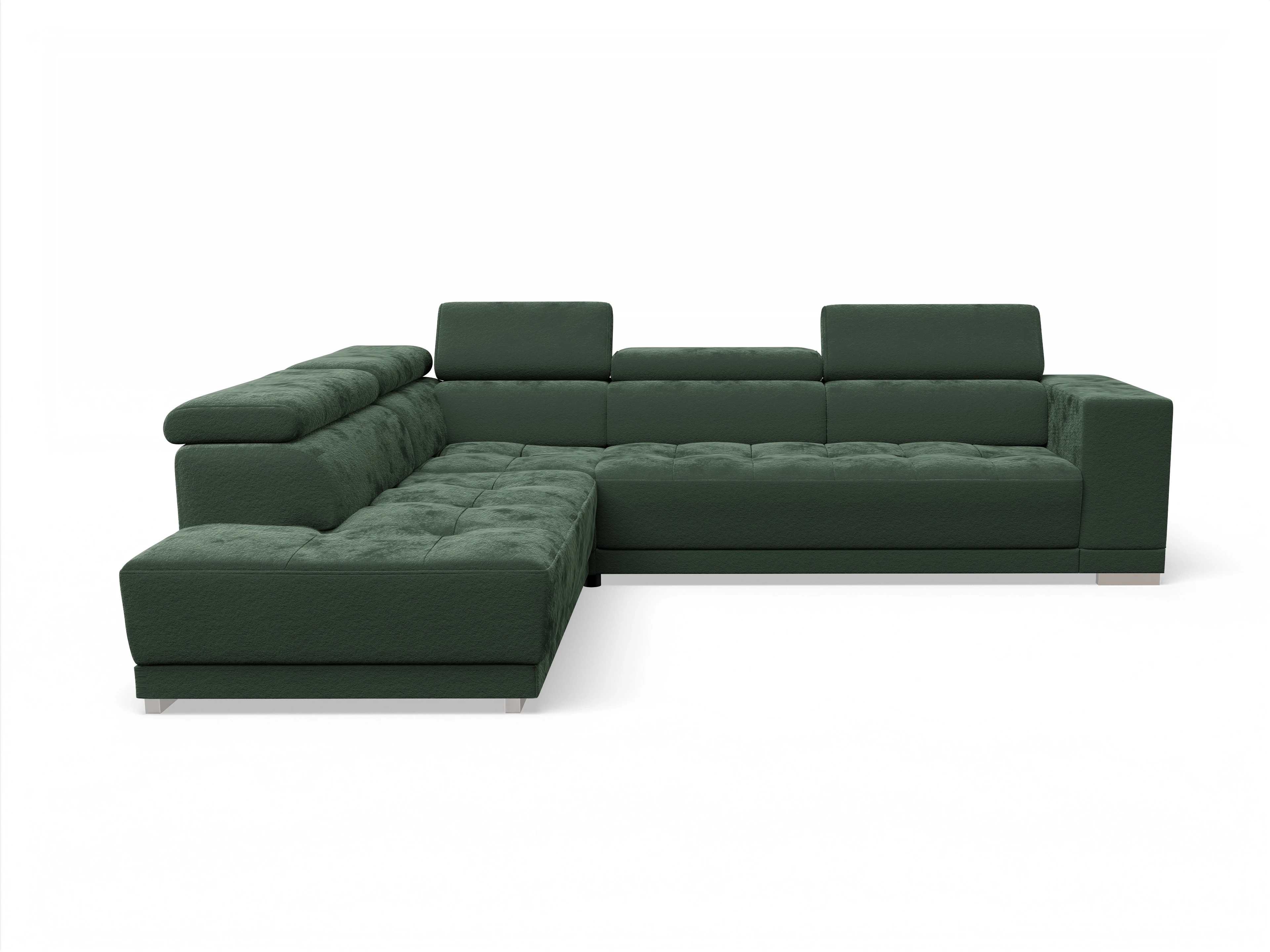 Ansicht des Produktes Connor Ecksofa links Abschluss offen in Stoff Grün