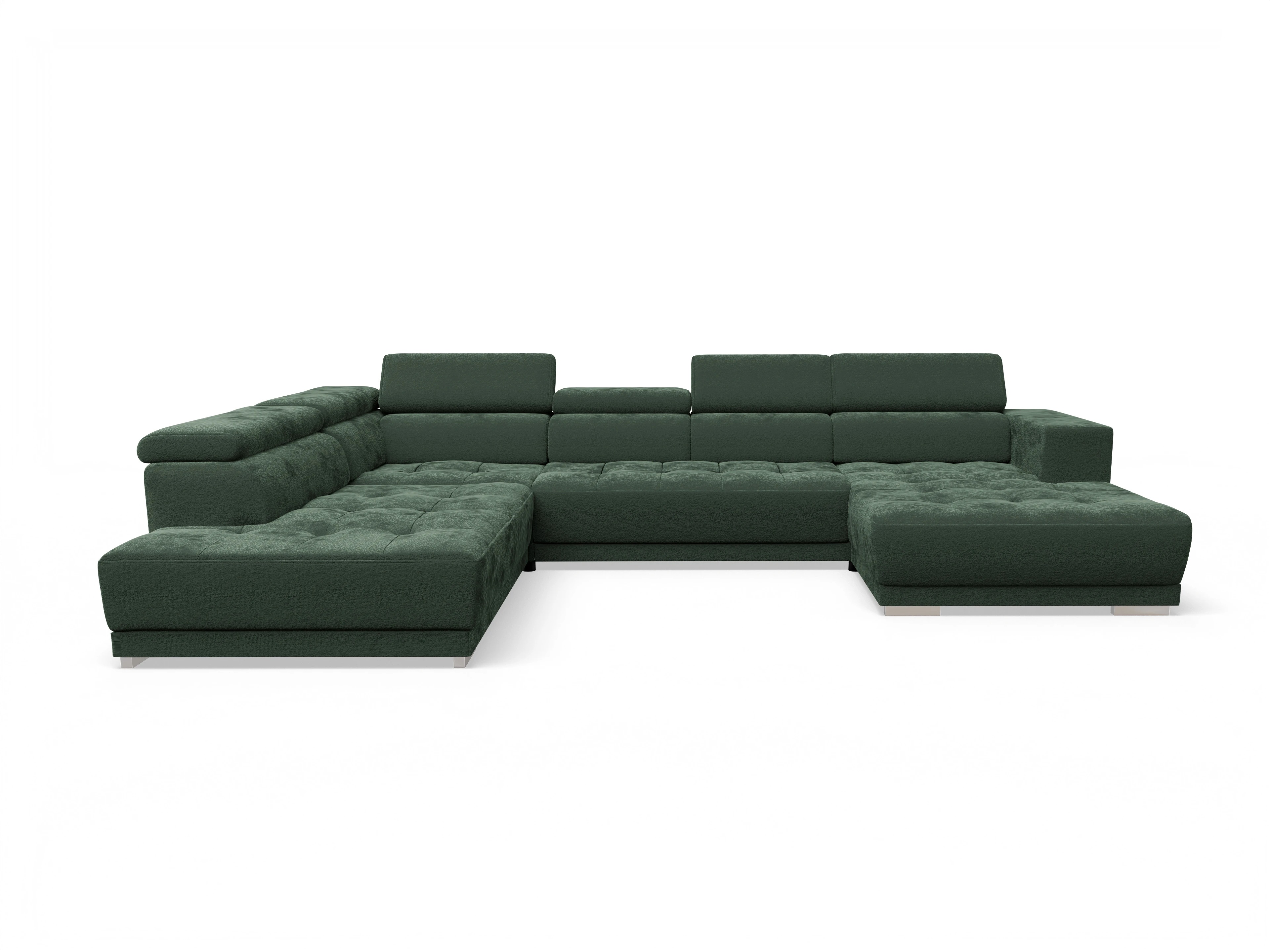 Ansicht des Produktes Connor Wohnlandschaft offen beidseitig in Stoff Grün