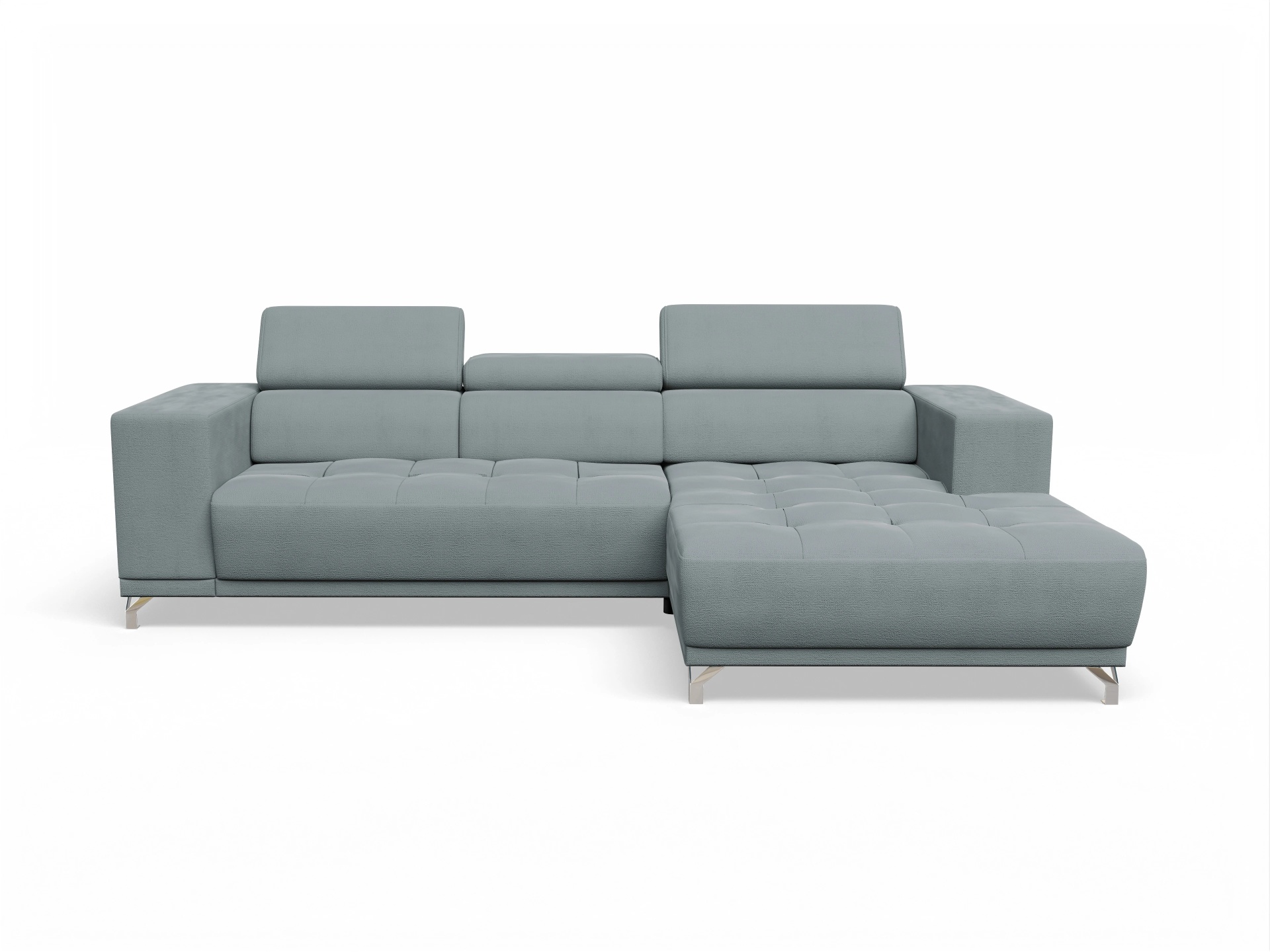 Ansicht des Produktes Colin Ecksofa rechts Abschluss offen in Stoff Blau