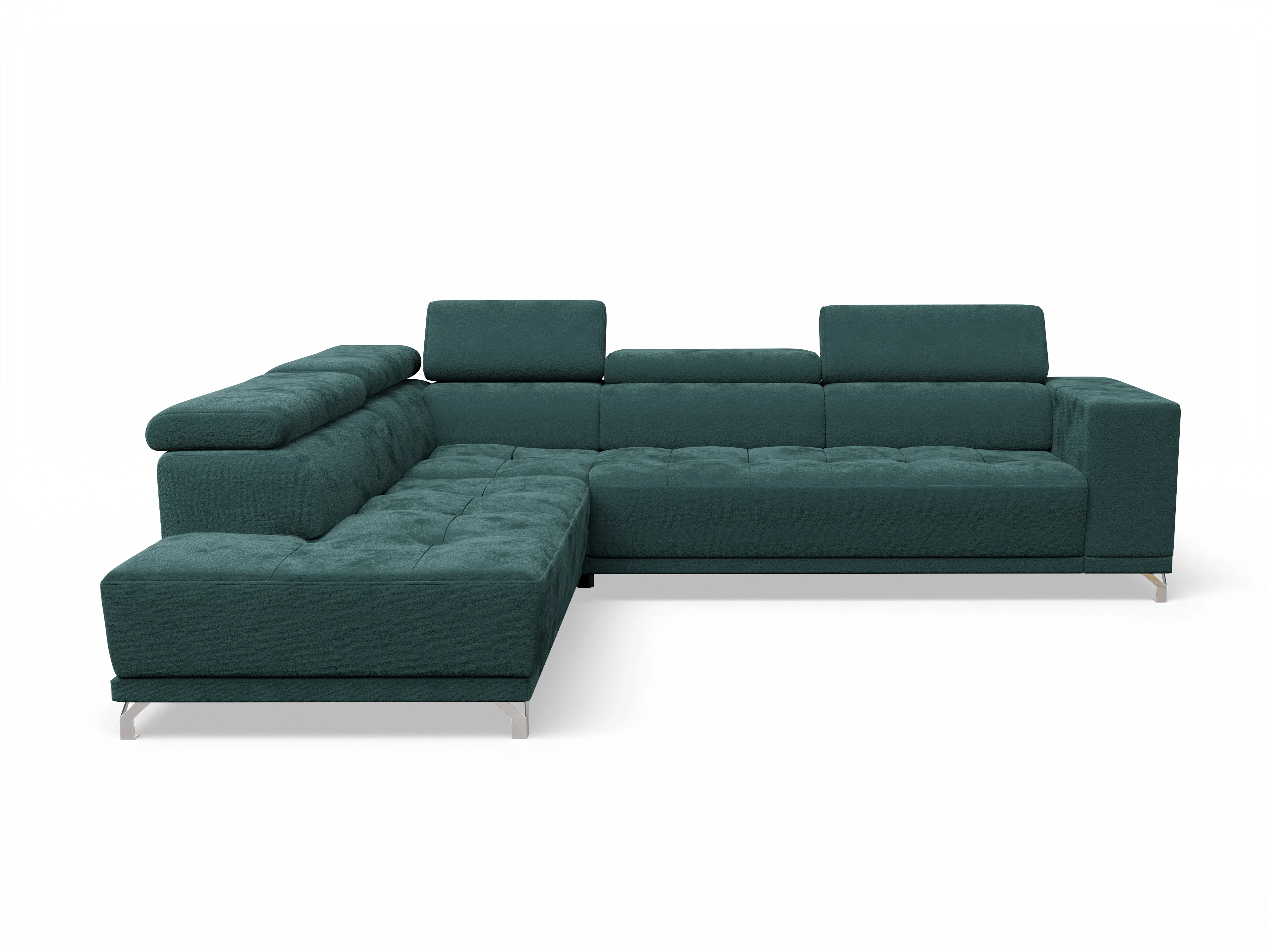 Ansicht des Produktes Colin Ecksofa links Abschluss offen in Stoff Blau