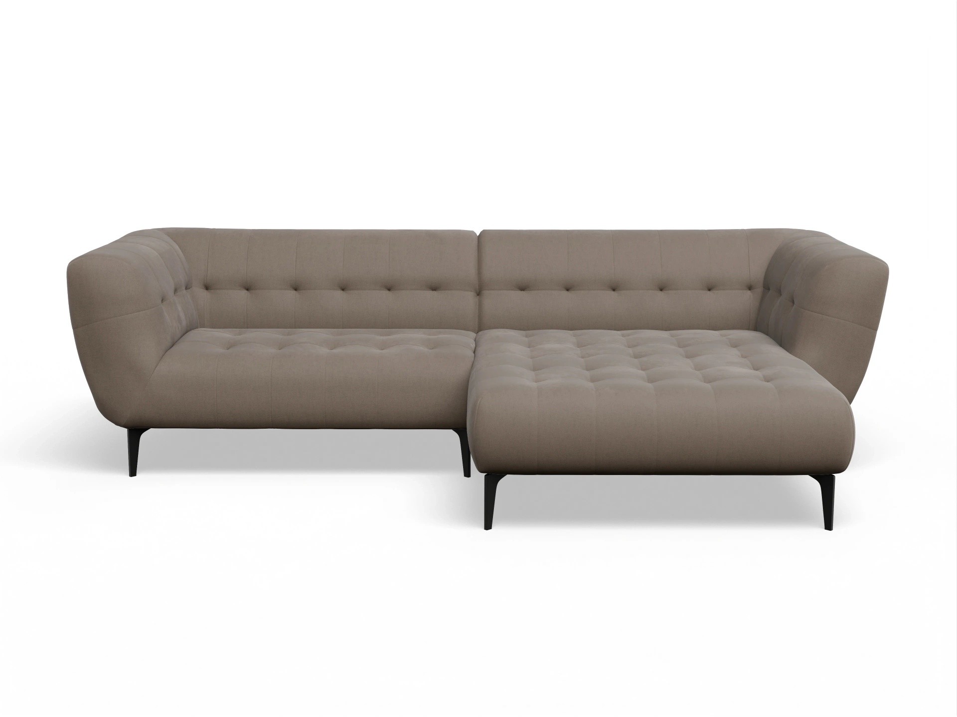 Ansicht des Produktes Vera Ecksofa rechts Abschluss offen in Stoff Braun