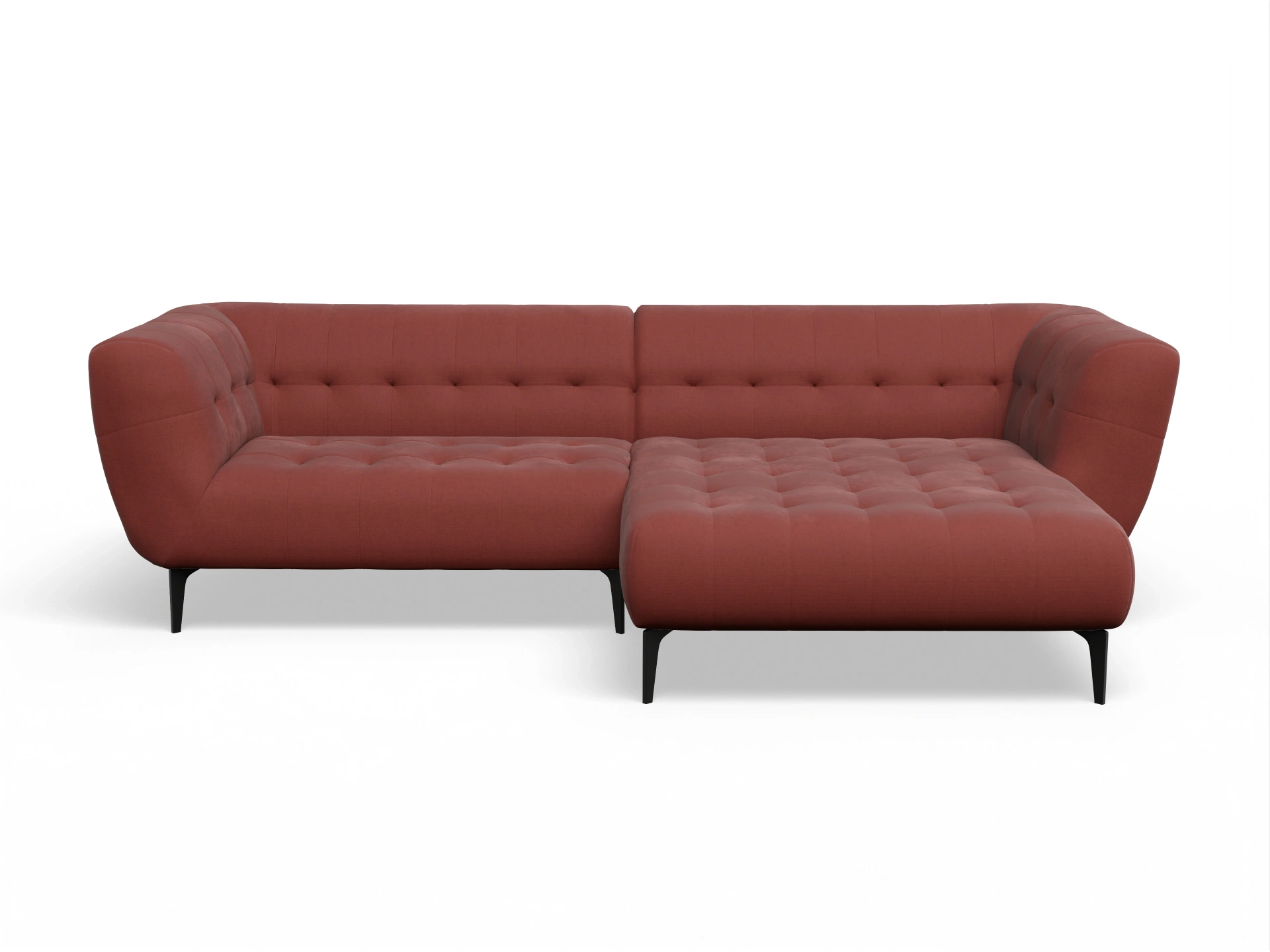 Ansicht des Produktes Vera Ecksofa rechts Abschluss offen in Stoff Rot