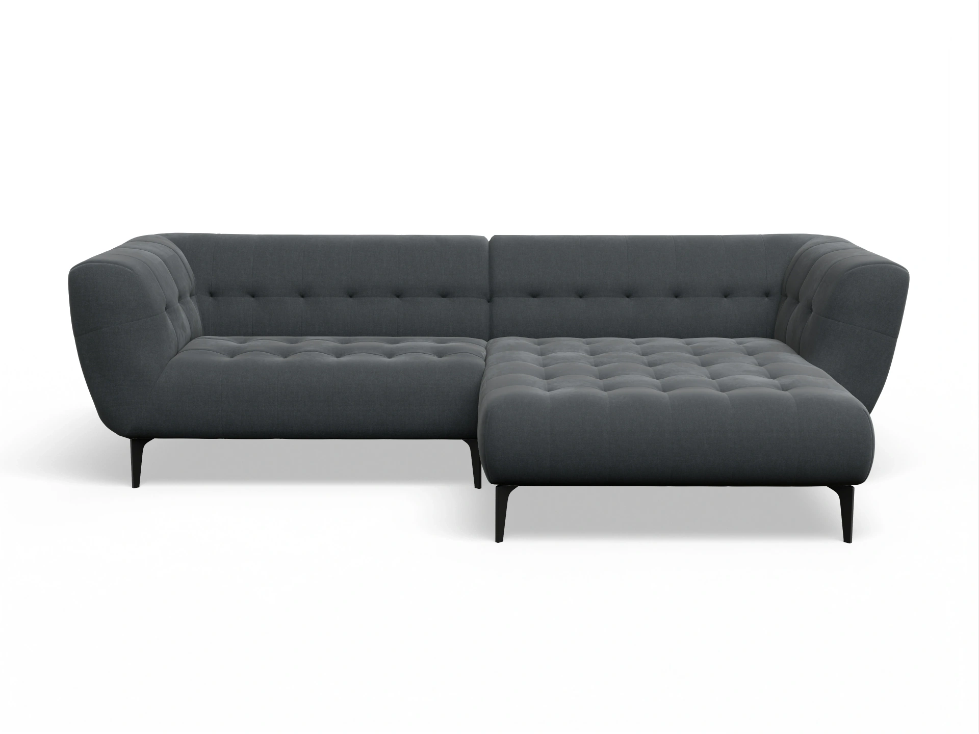 Ansicht des Produktes Vera Ecksofa rechts Abschluss offen in Stoff Grau