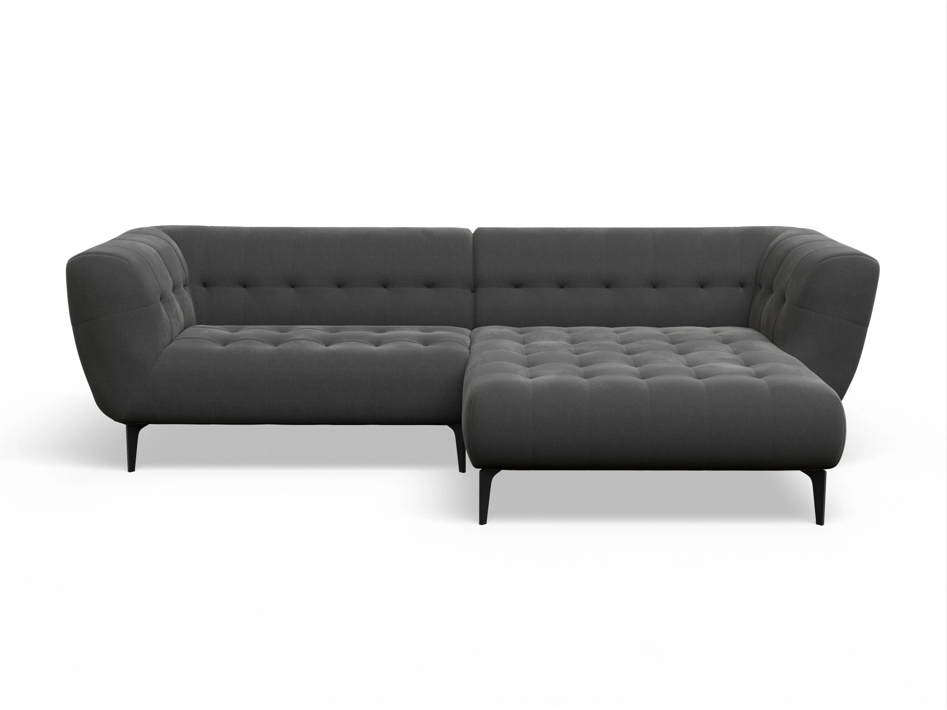 Ansicht des Produktes Vera Ecksofa rechts Abschluss offen in Stoff Grau