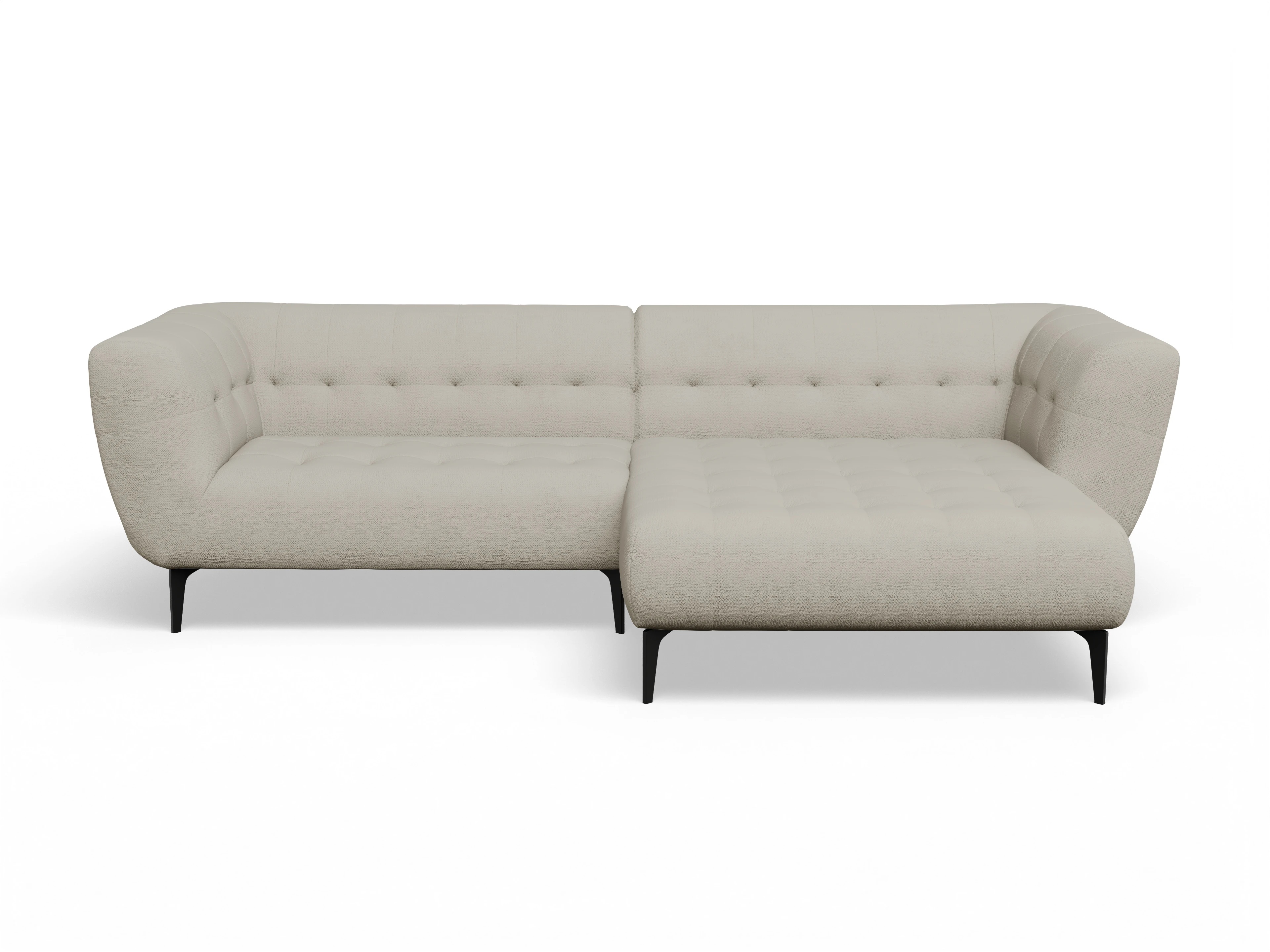Ansicht des Produktes Vera Ecksofa rechts Abschluss offen in Stoff Beige