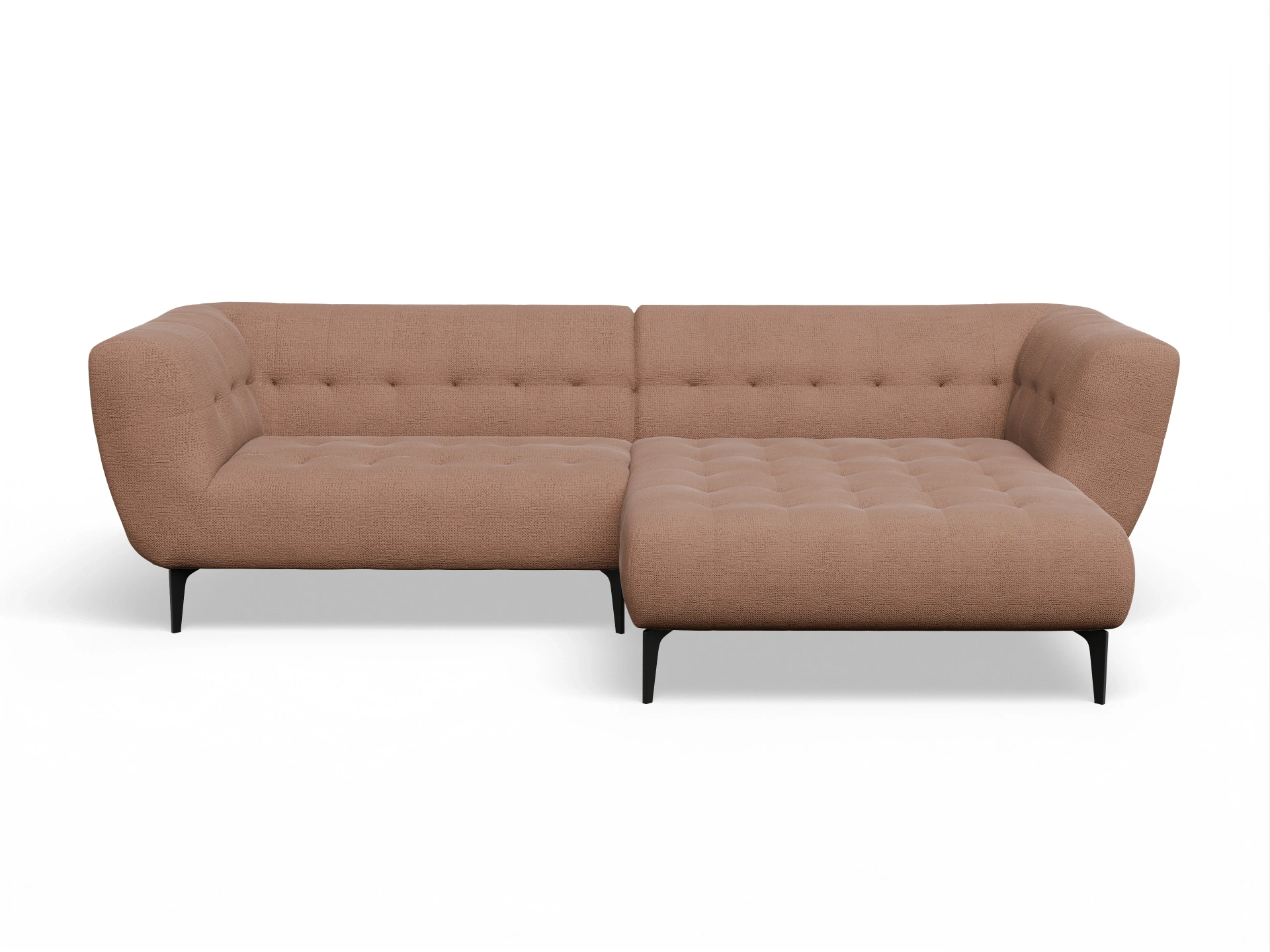 Ansicht des Produktes Vera Ecksofa rechts Abschluss offen in Stoff Orange