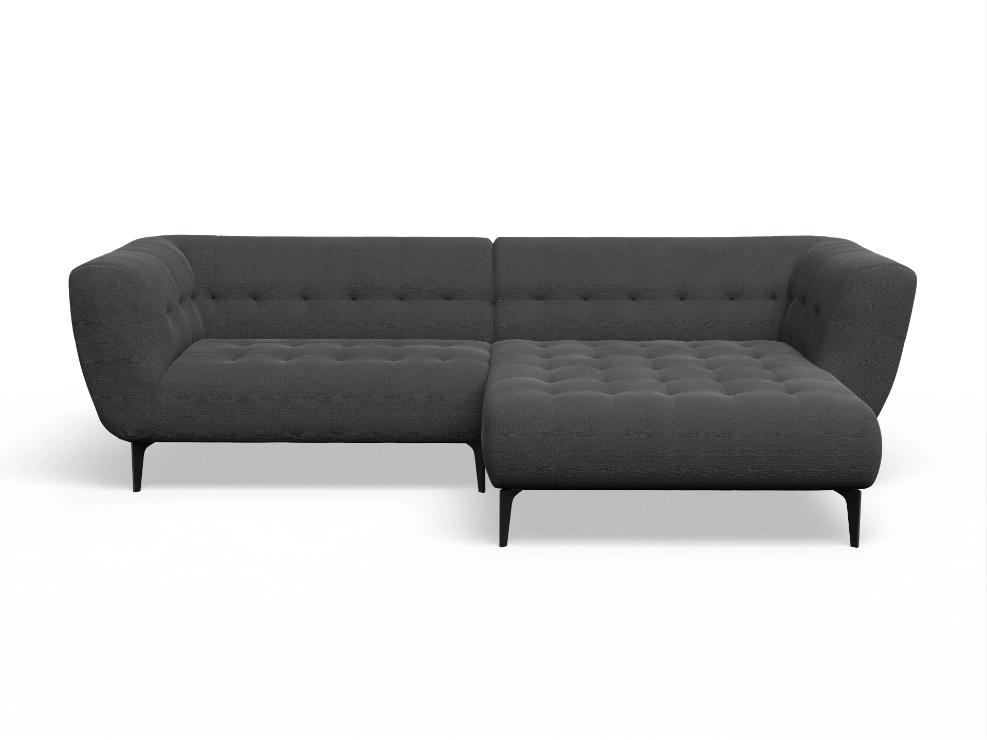Ansicht des Produktes Vera Ecksofa rechts Abschluss offen in Stoff Schwarz