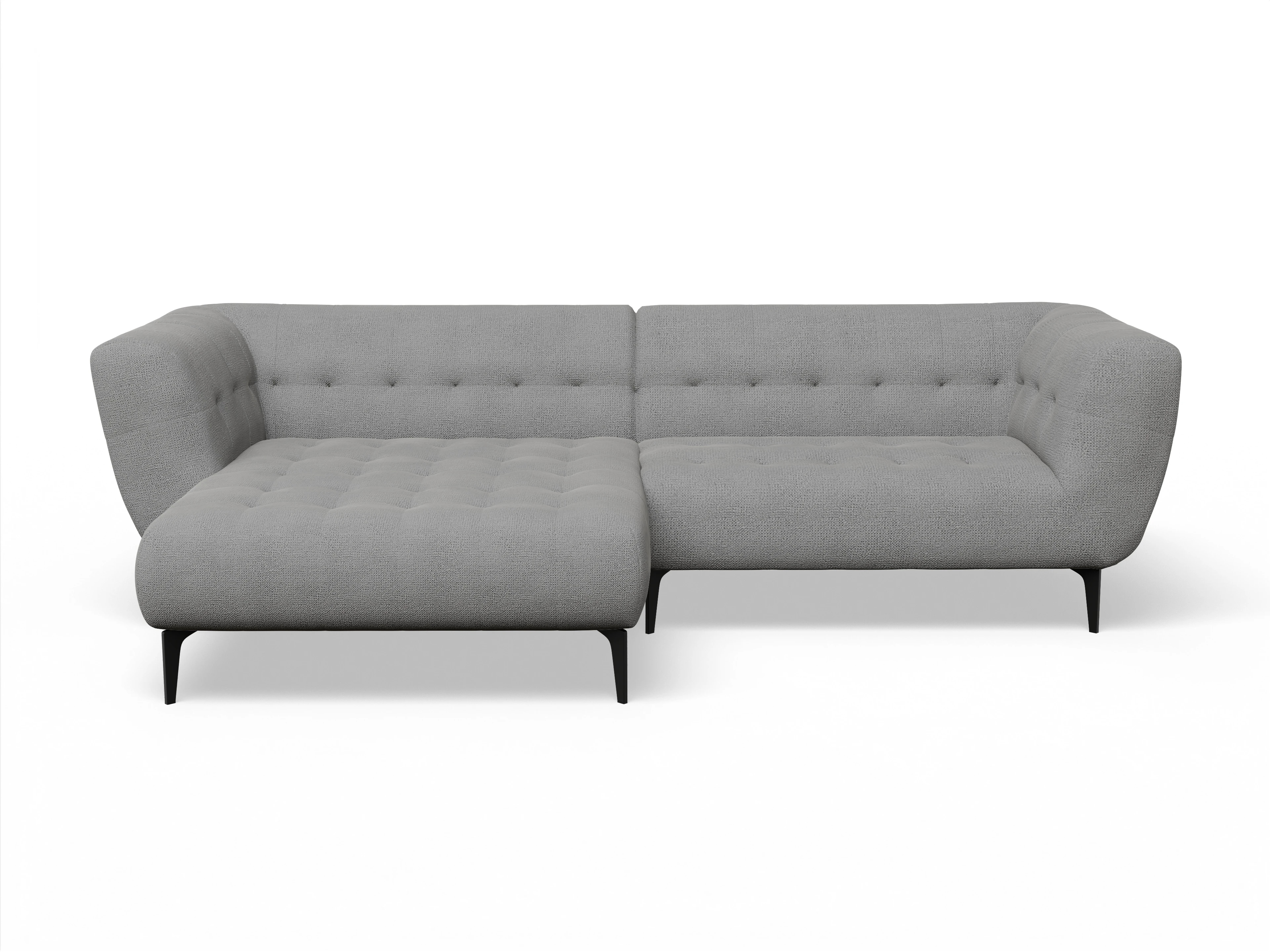 Ansicht des Produktes Vera Ecksofa links Abschluss offen in Stoff Grau