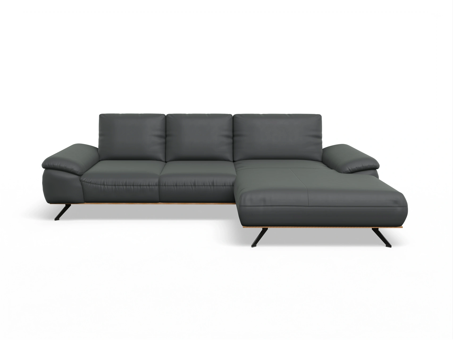 Ansicht des Produktes SC Select 1029 Ecksofa rechts Abschluss offen in Leder Grau