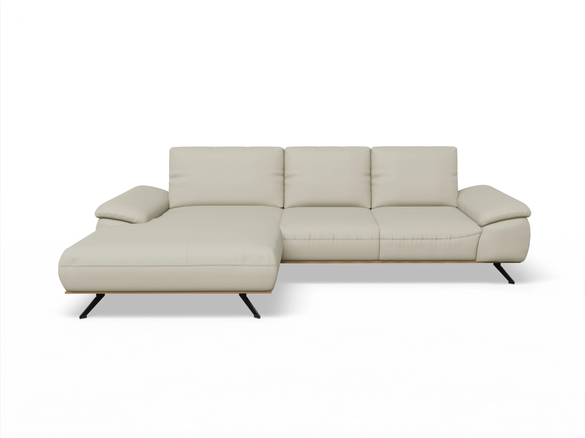 Ansicht des Produktes SC Select 1029 Ecksofa links Abschluss offen in Leder Beige