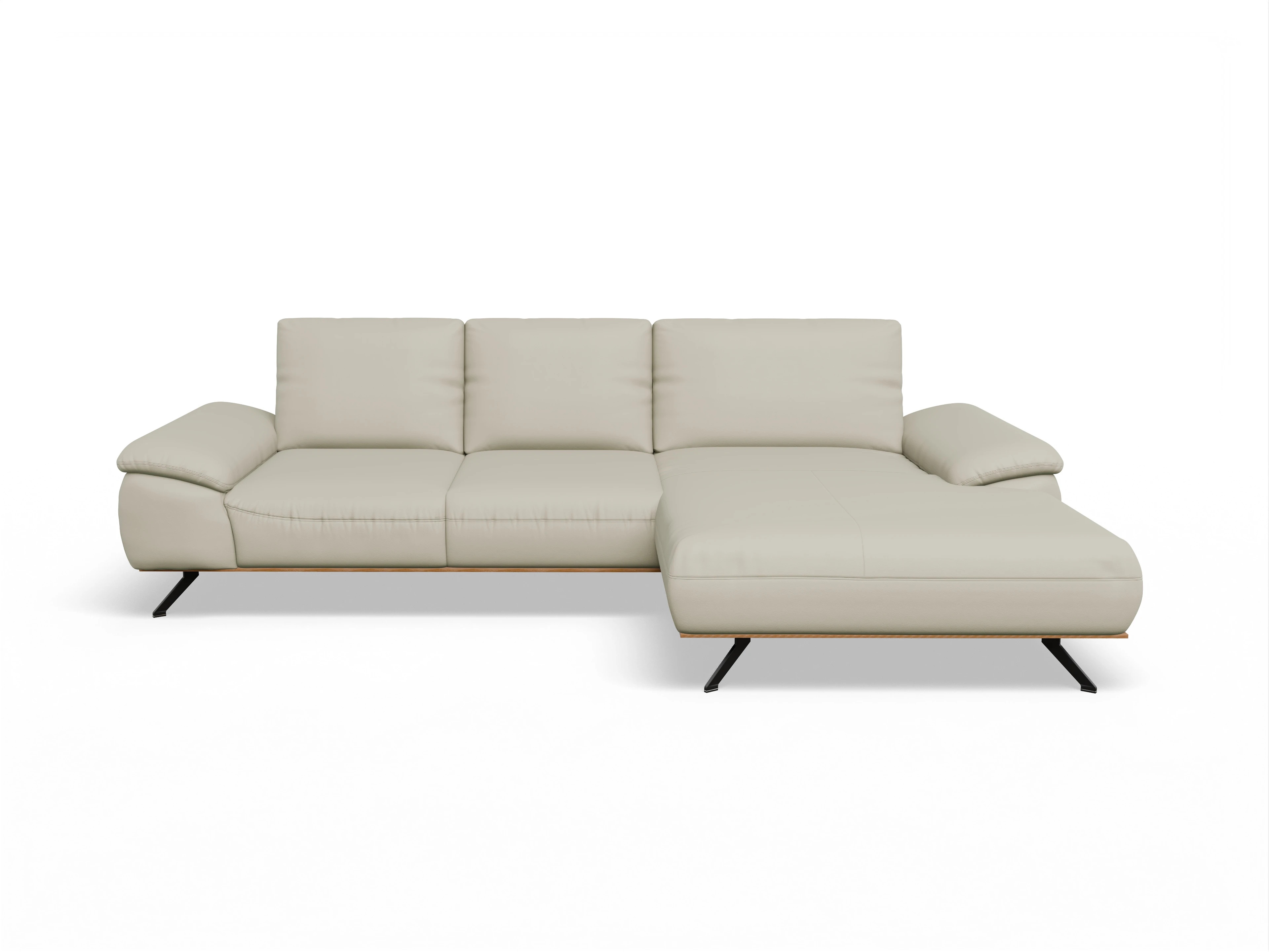 Ansicht des Produktes SC Select 1029 Ecksofa rechts Abschluss offen in Leder Beige