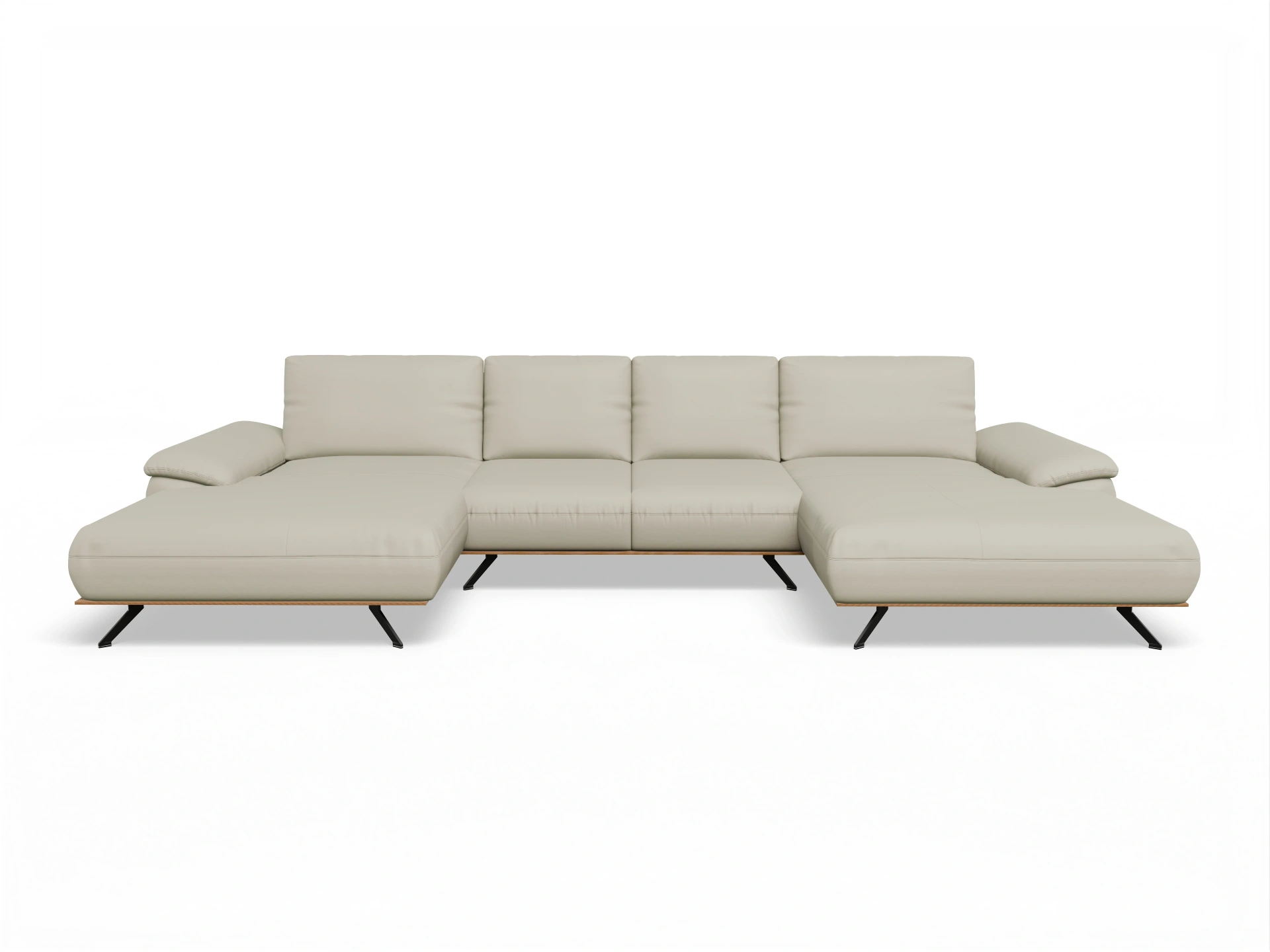 Ansicht des Produktes SC Select 1029 Wohnlandschaft offen beidseitig in Leder Beige