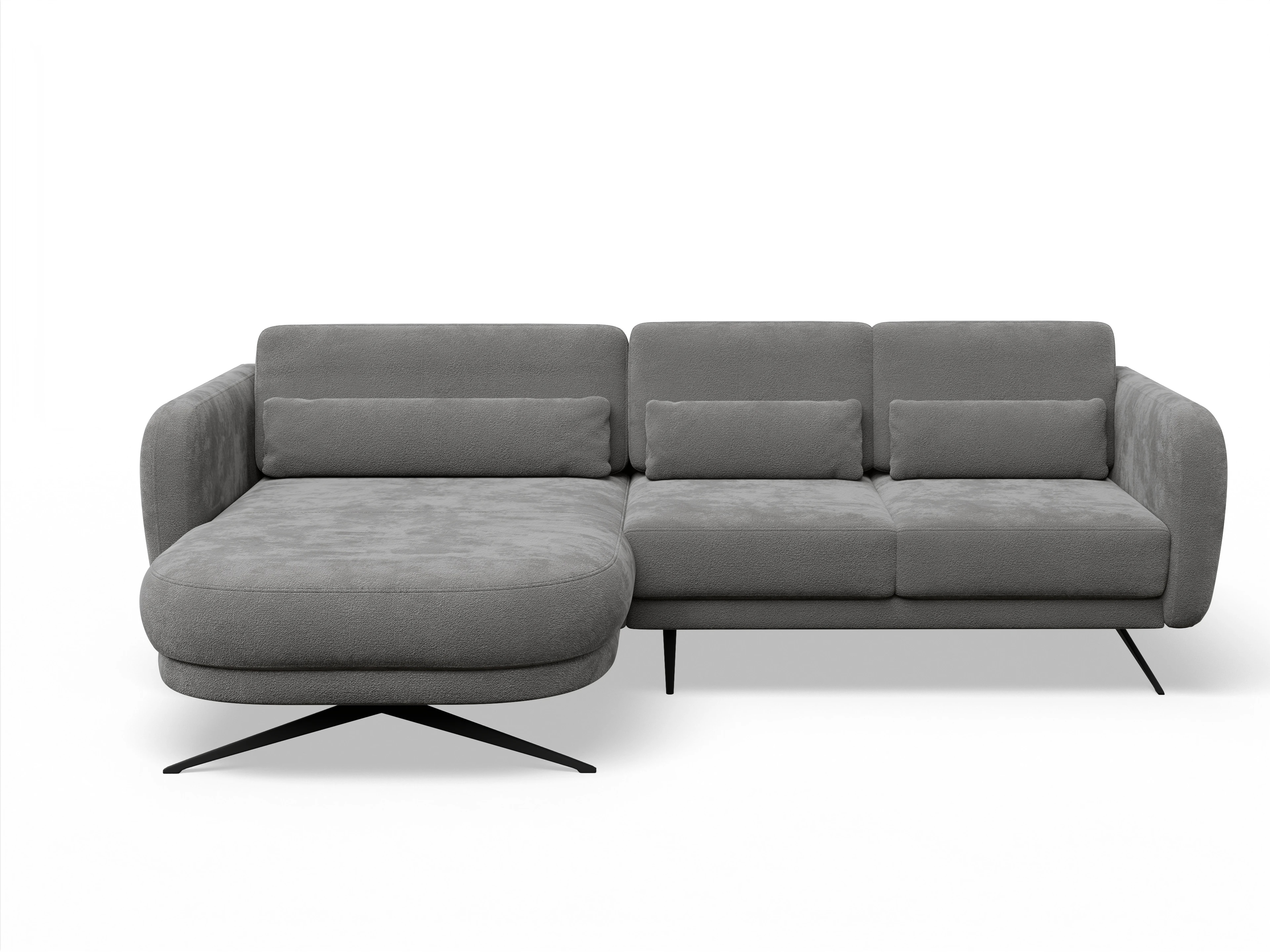 Ansicht des Produktes Malaga Ecksofa links Abschluss offen in Stoff Braun