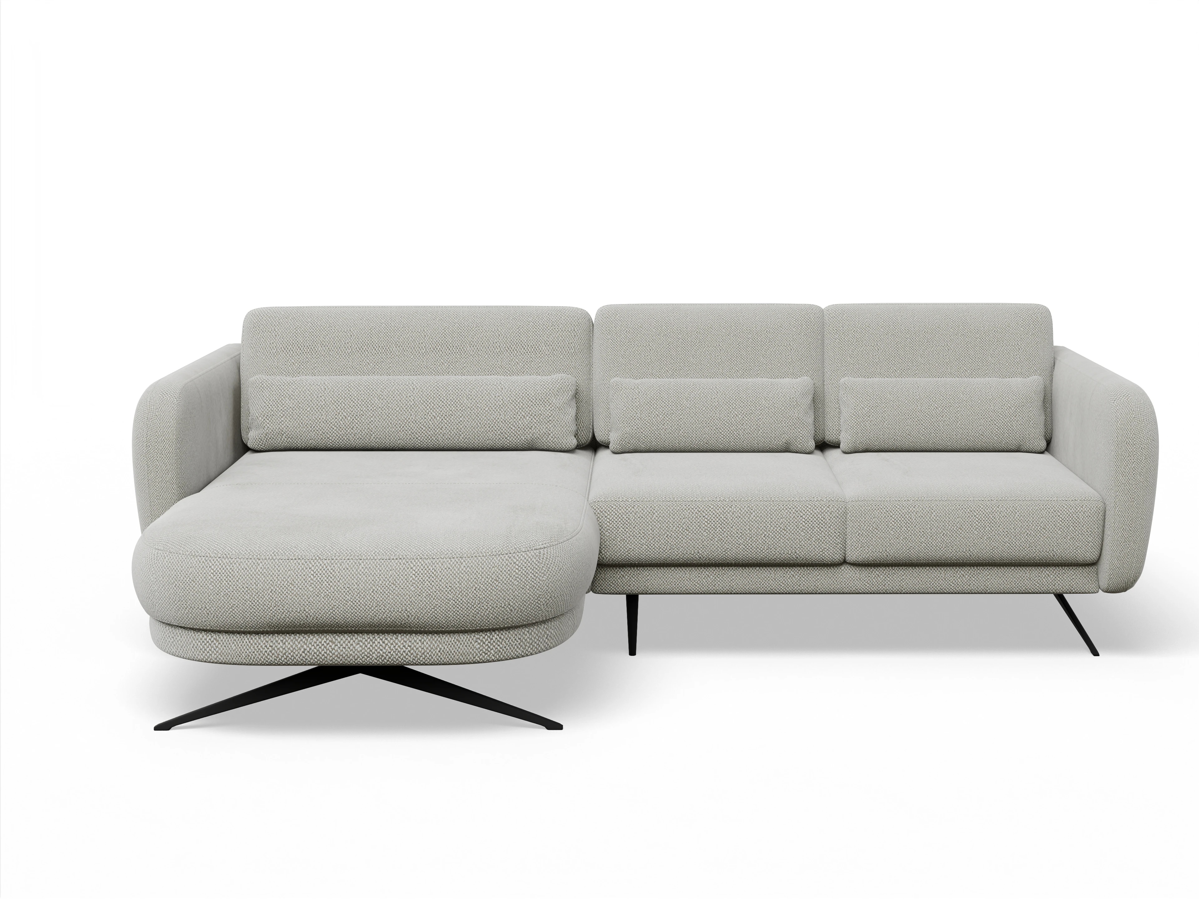 Ansicht des Produktes Malaga Ecksofa links Abschluss offen in Stoff Beige