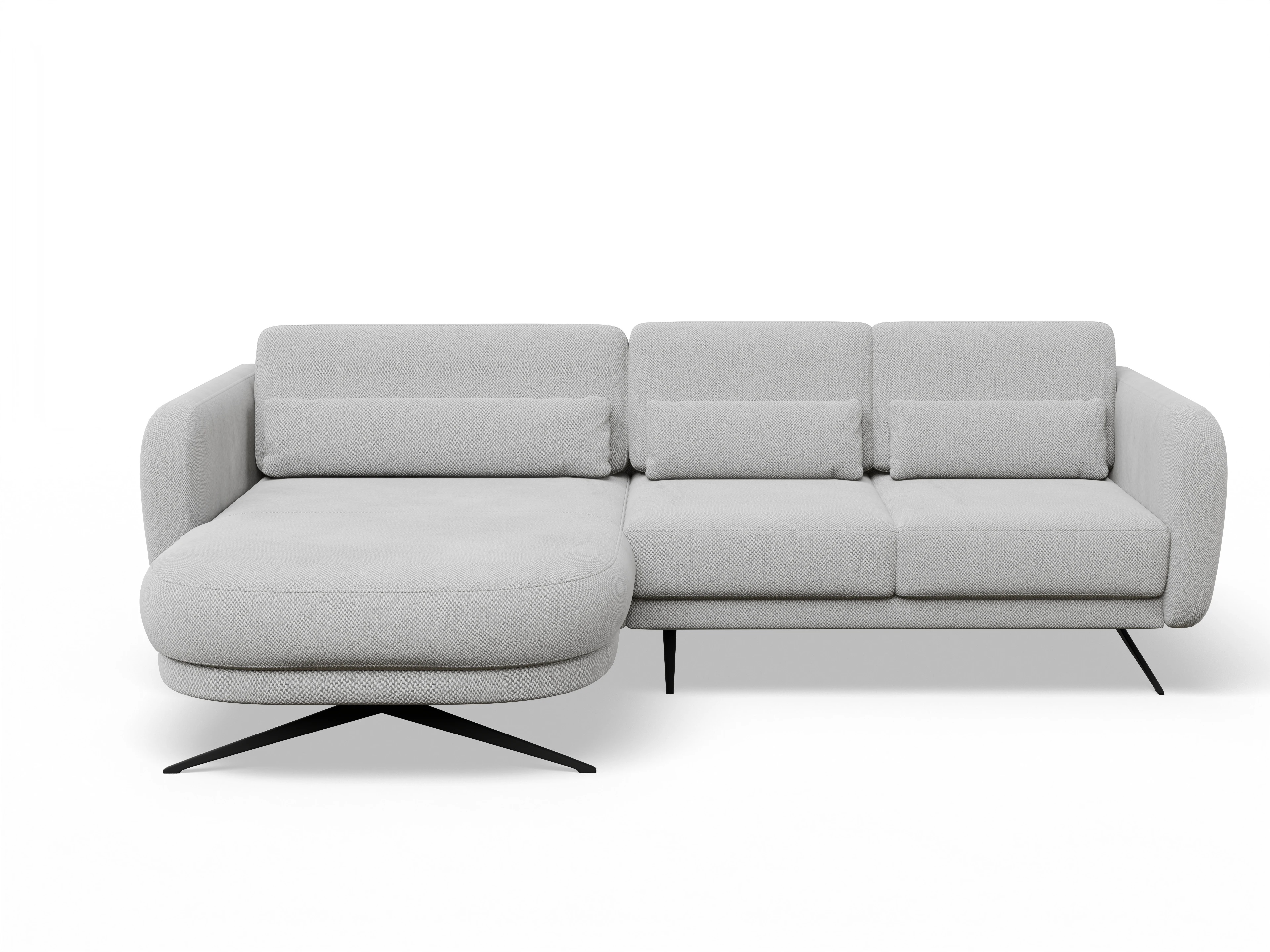 Ansicht des Produktes Malaga Ecksofa links Abschluss offen in Stoff Beige