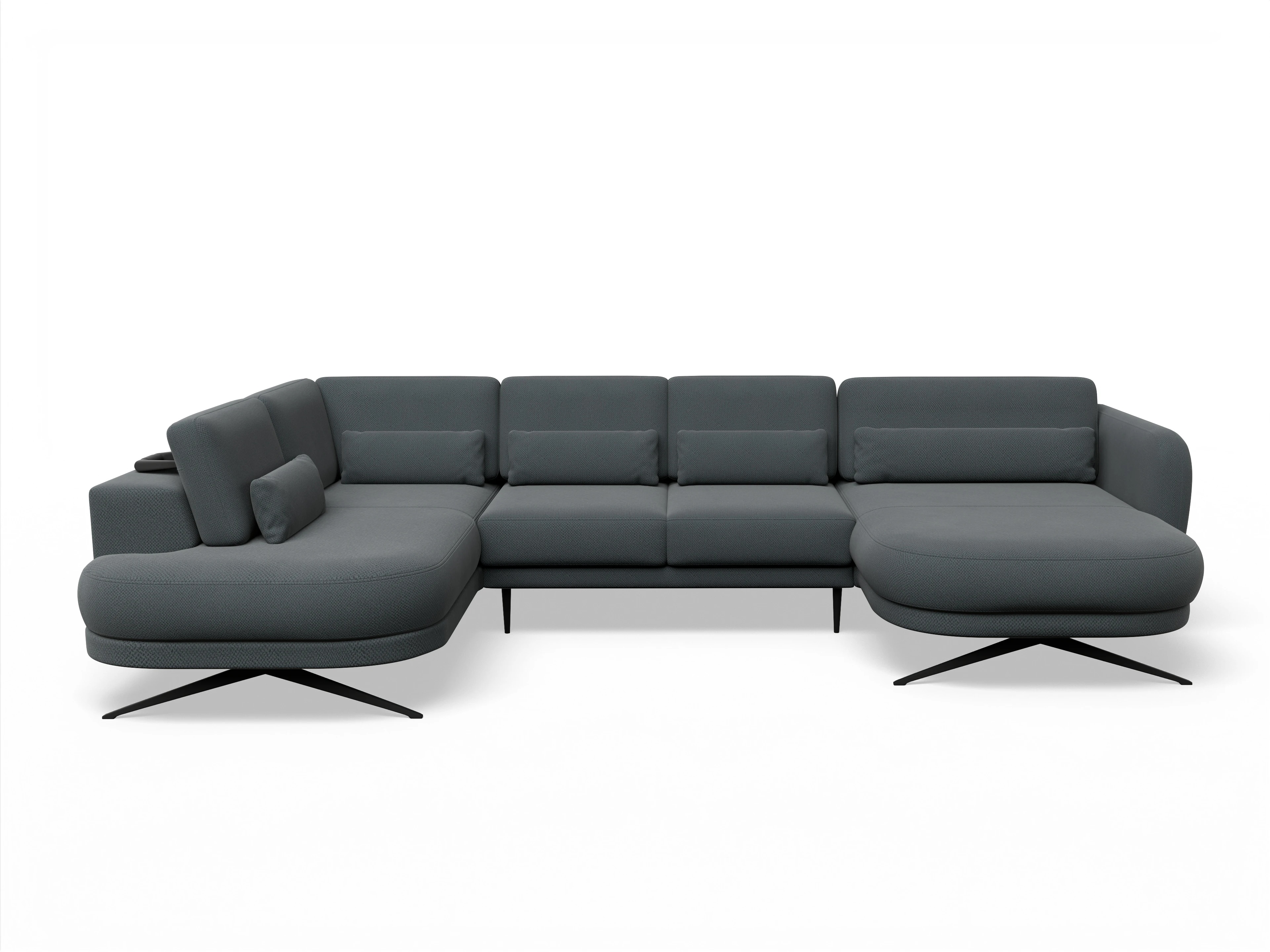 Ansicht des Produktes Malaga Wohnlandschaft offen beidseitig in Stoff Grau