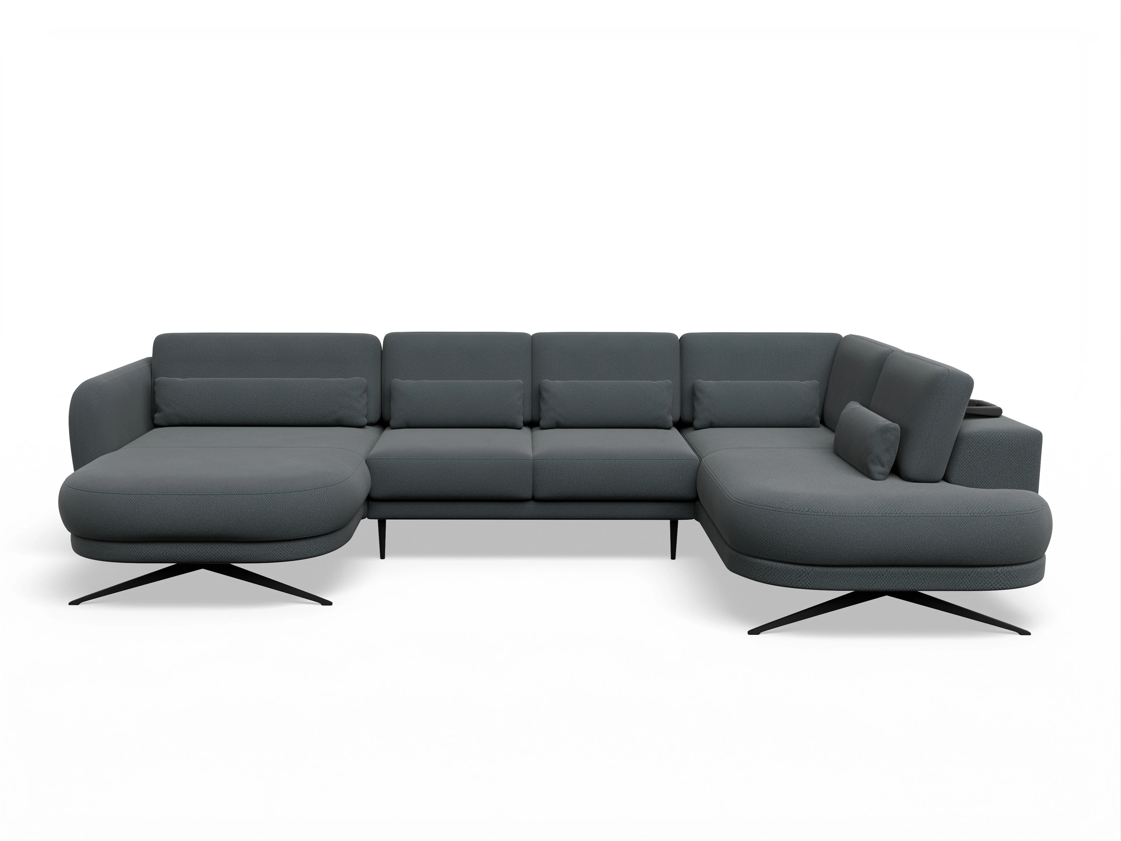 Ansicht des Produktes Malaga Wohnlandschaft offen beidseitig in Stoff Grau