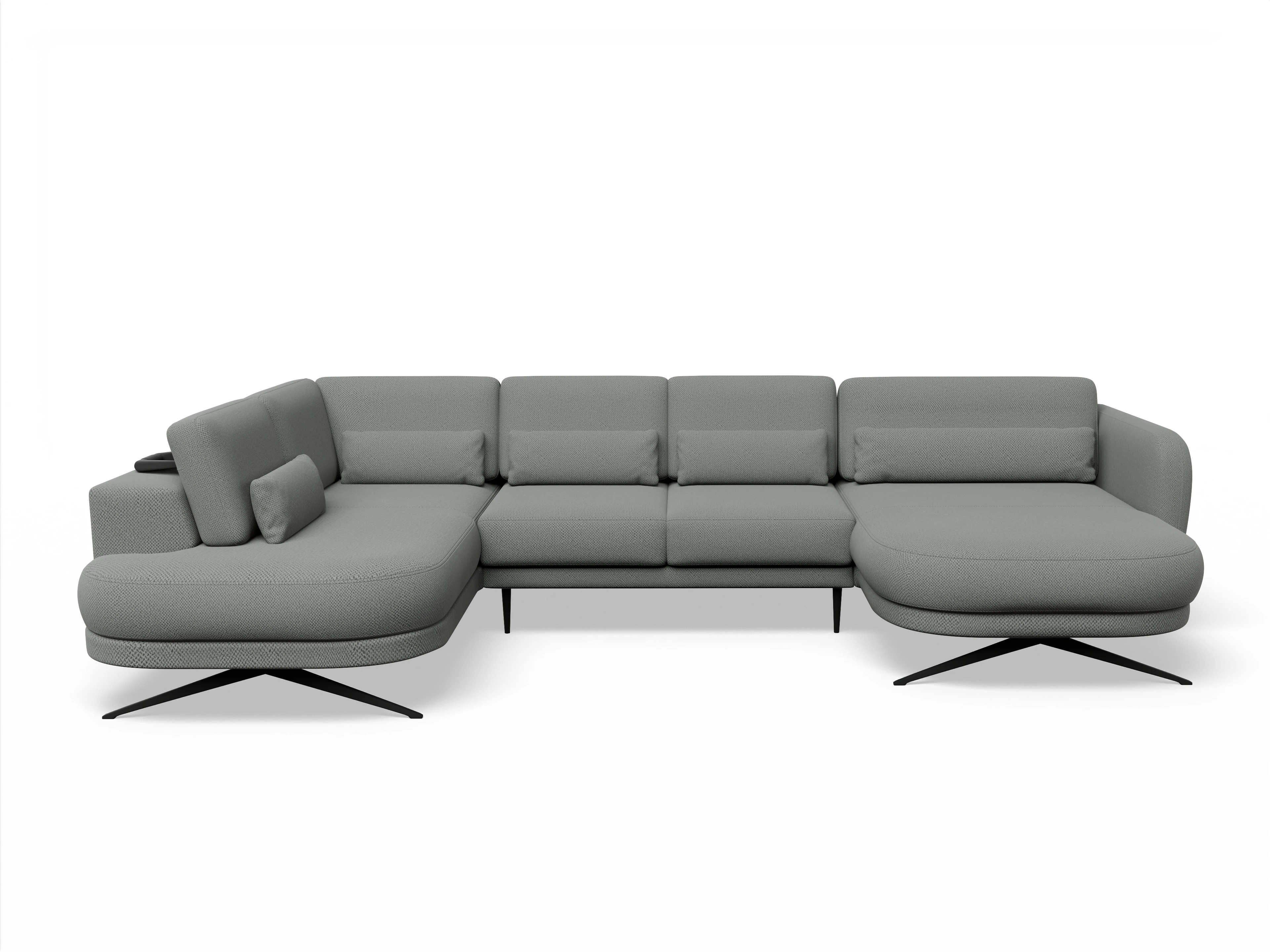 Ansicht des Produktes Malaga Wohnlandschaft offen beidseitig in Stoff Grau