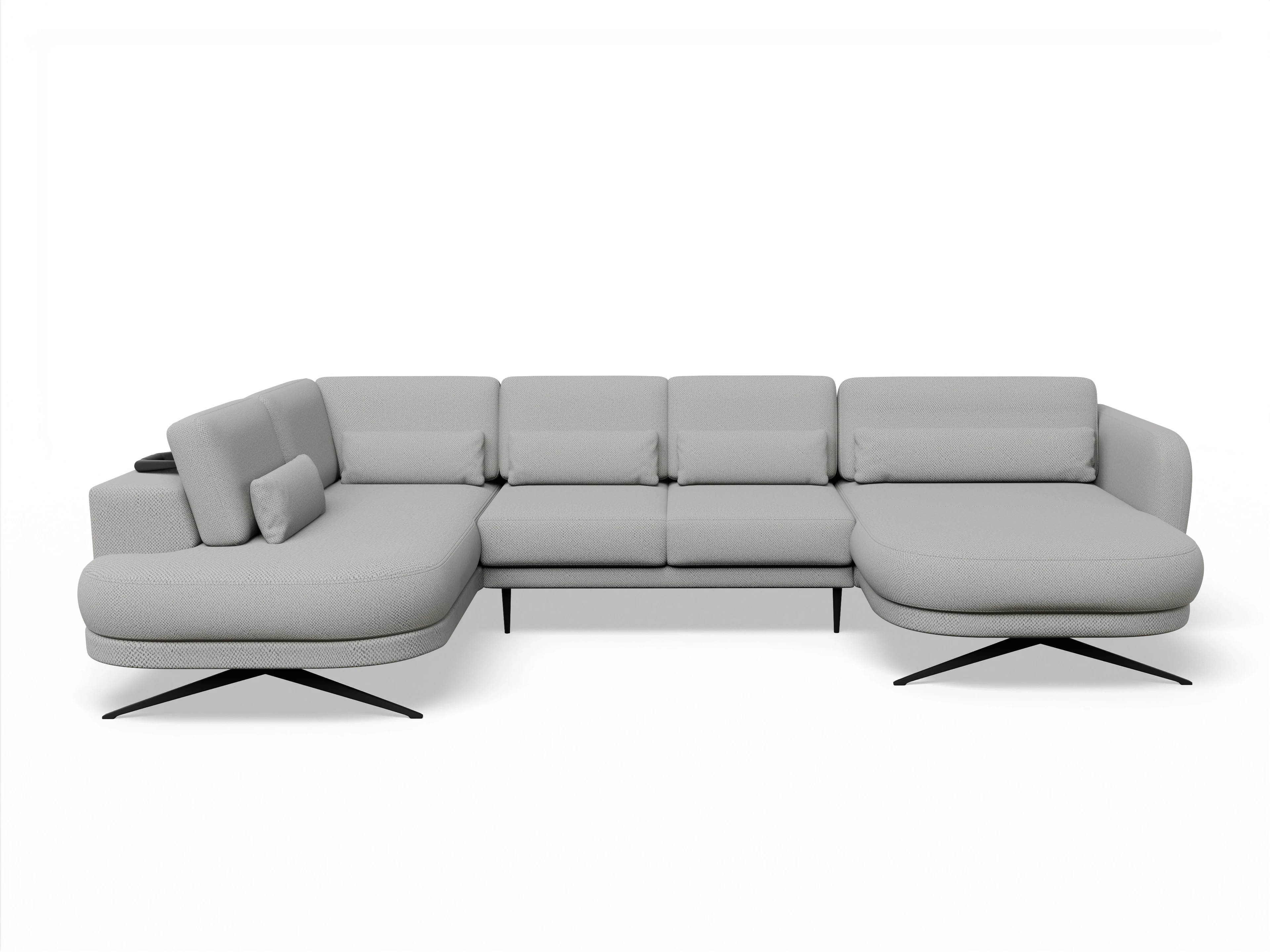 Ansicht des Produktes Malaga Wohnlandschaft offen beidseitig in Stoff Grau