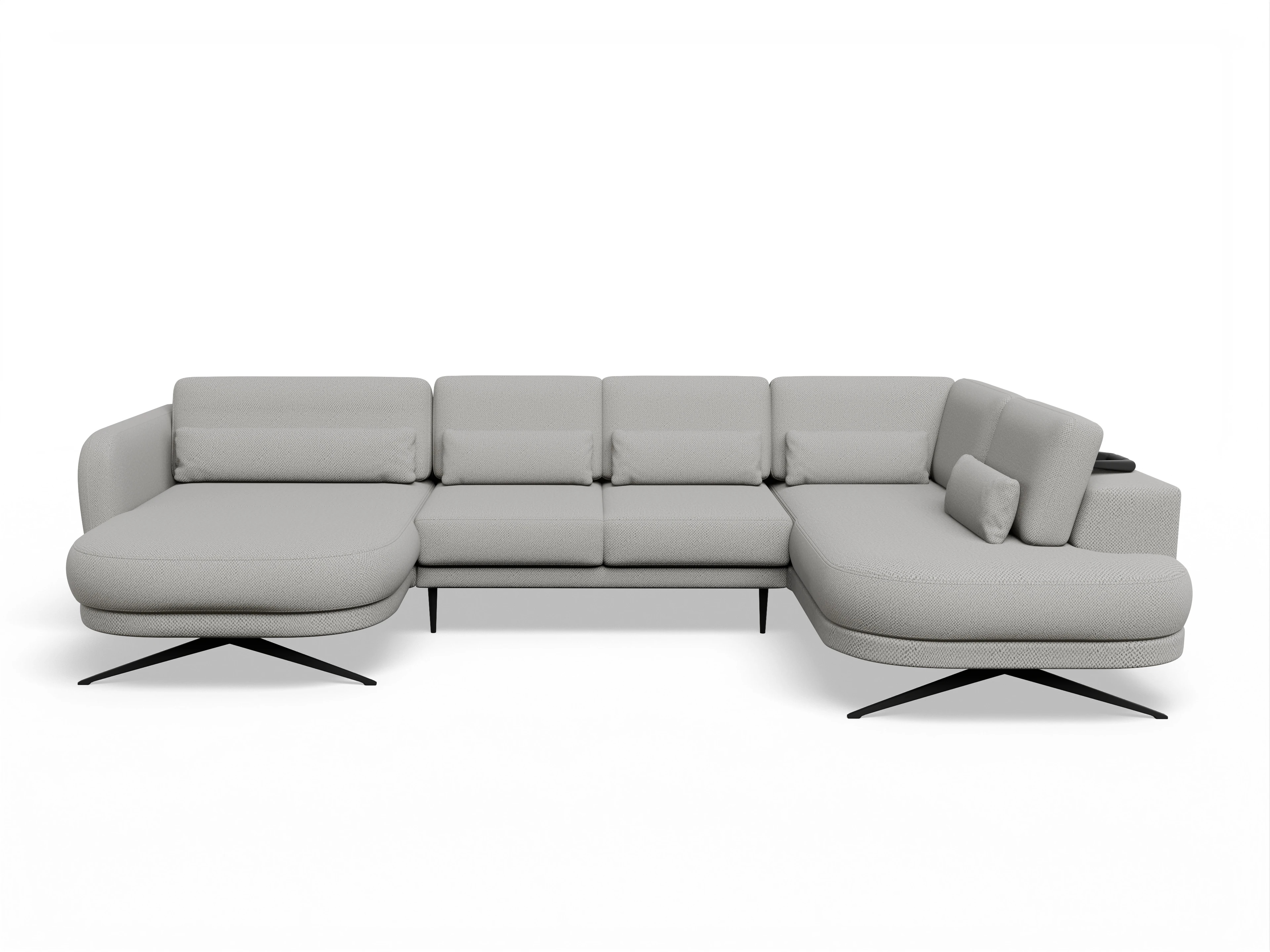 Ansicht des Produktes Malaga Wohnlandschaft offen beidseitig in Stoff Grau