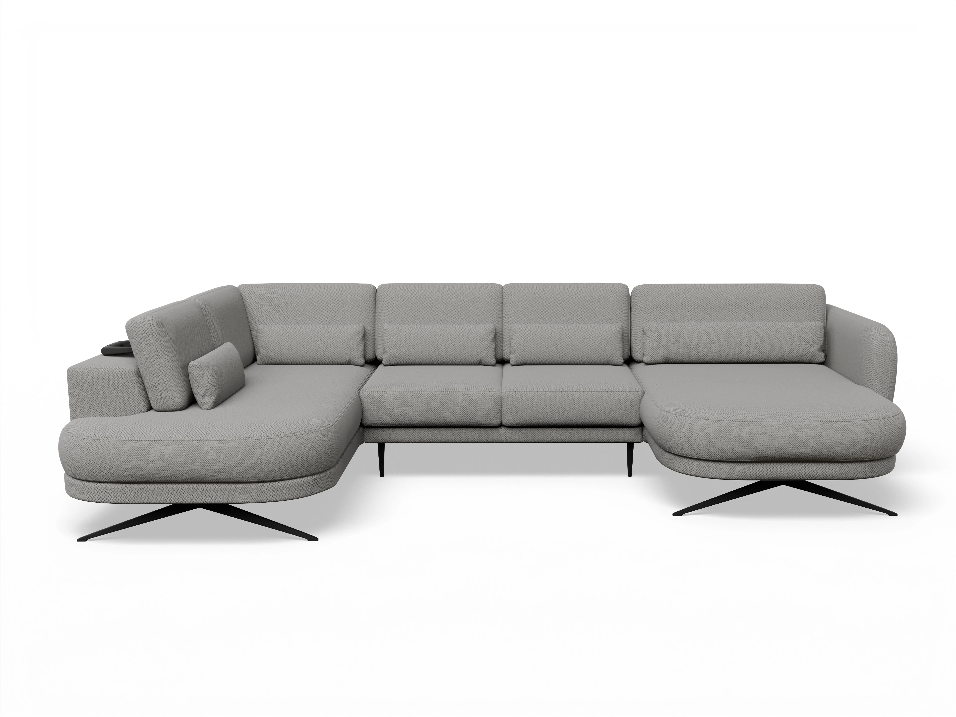 Ansicht des Produktes Malaga Wohnlandschaft offen beidseitig in Stoff Grau