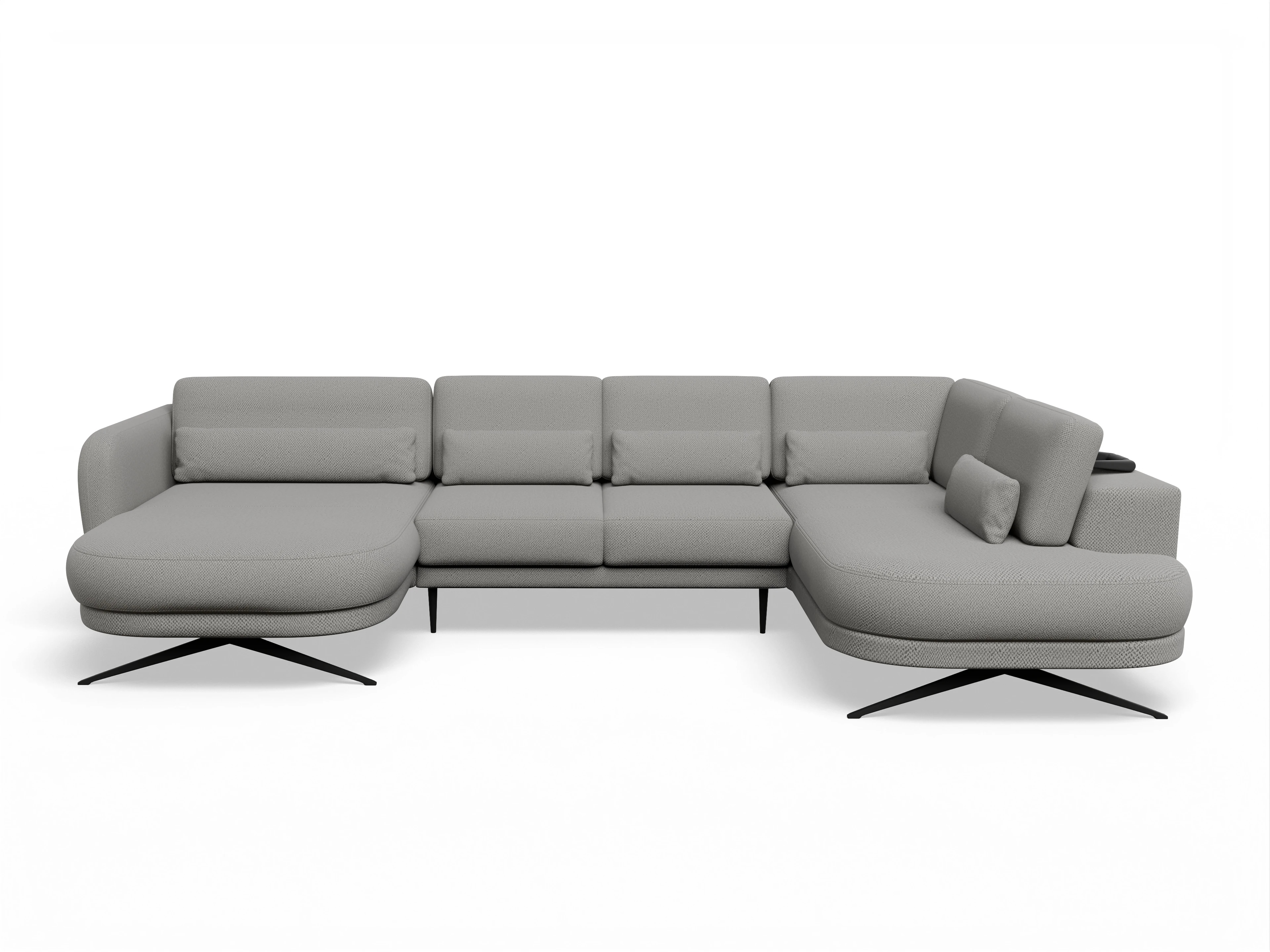 Ansicht des Produktes Malaga Wohnlandschaft offen beidseitig in Stoff Grau