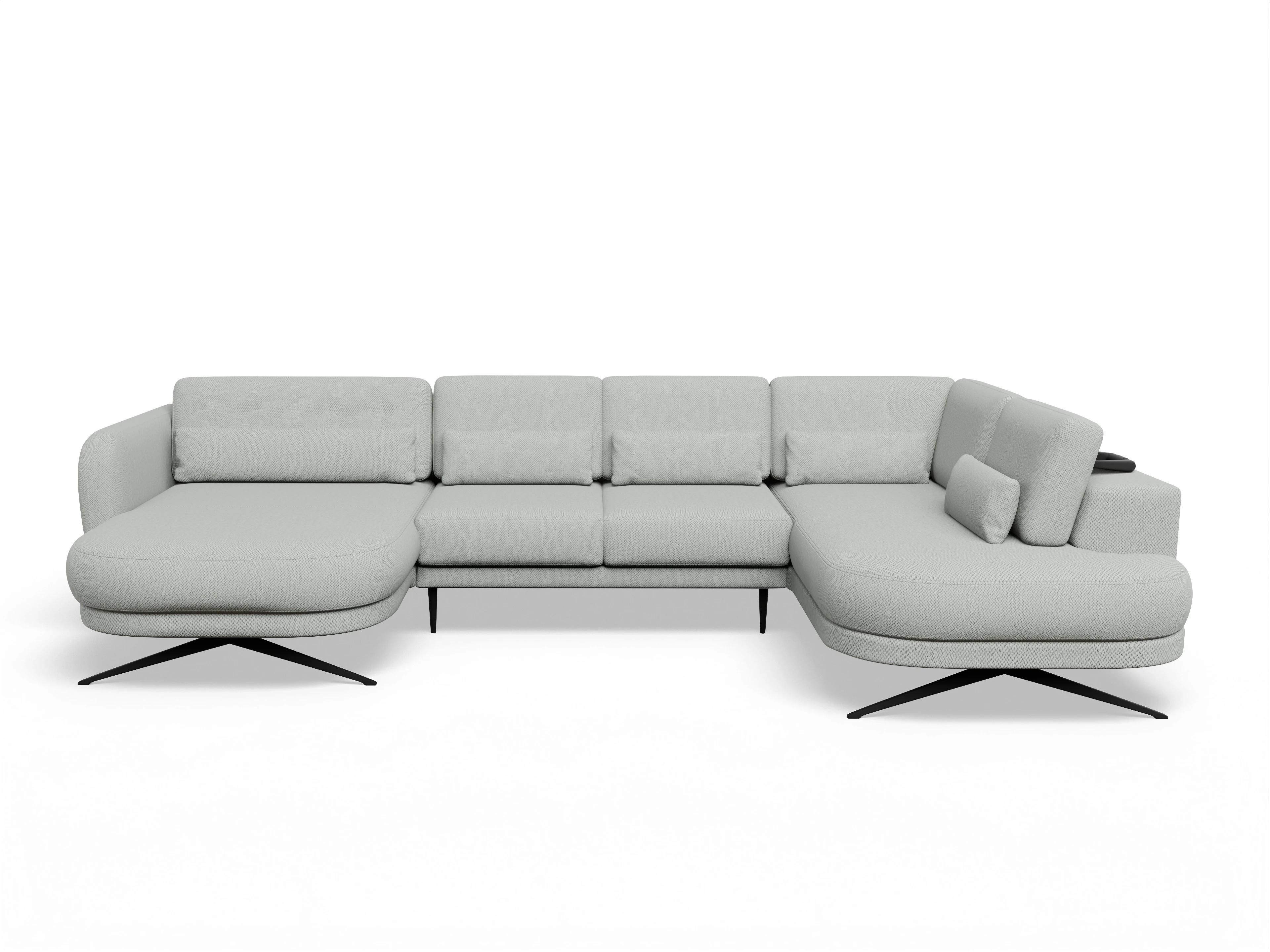 Ansicht des Produktes Malaga Wohnlandschaft offen beidseitig in Stoff Grau