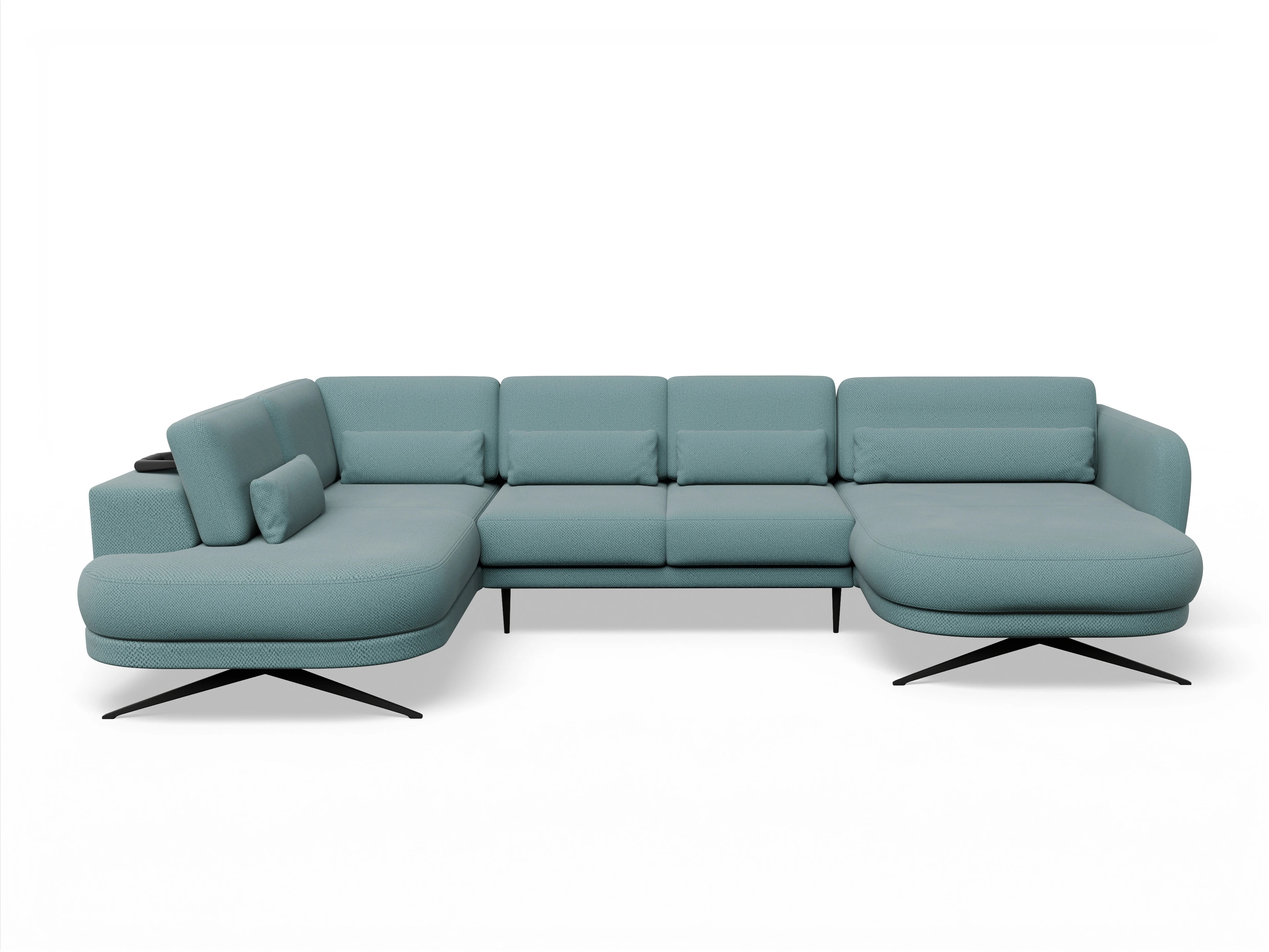 Ansicht des Produktes Malaga Wohnlandschaft offen beidseitig in Stoff Blau