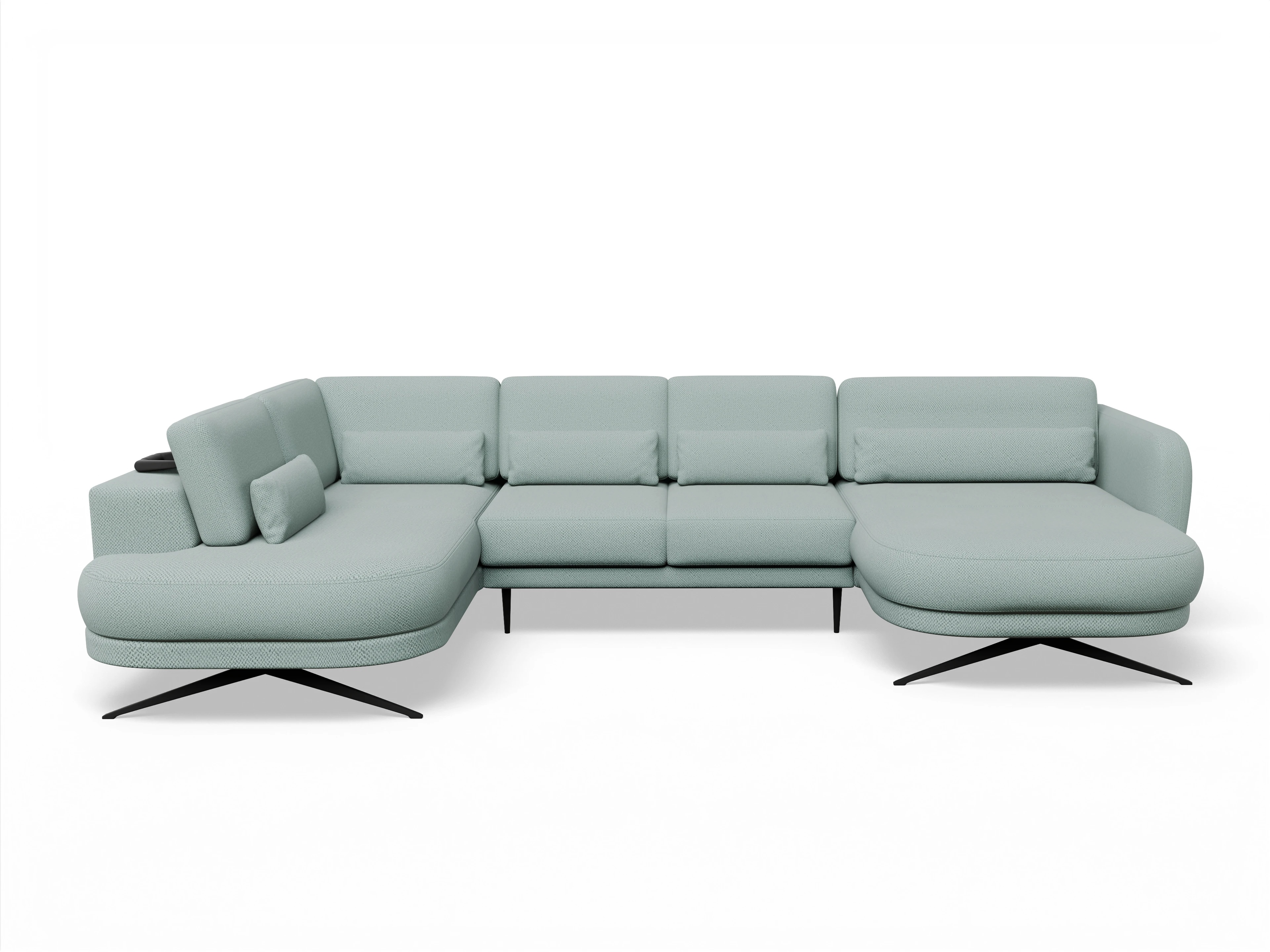 Ansicht des Produktes Malaga Wohnlandschaft offen beidseitig in Stoff Blau