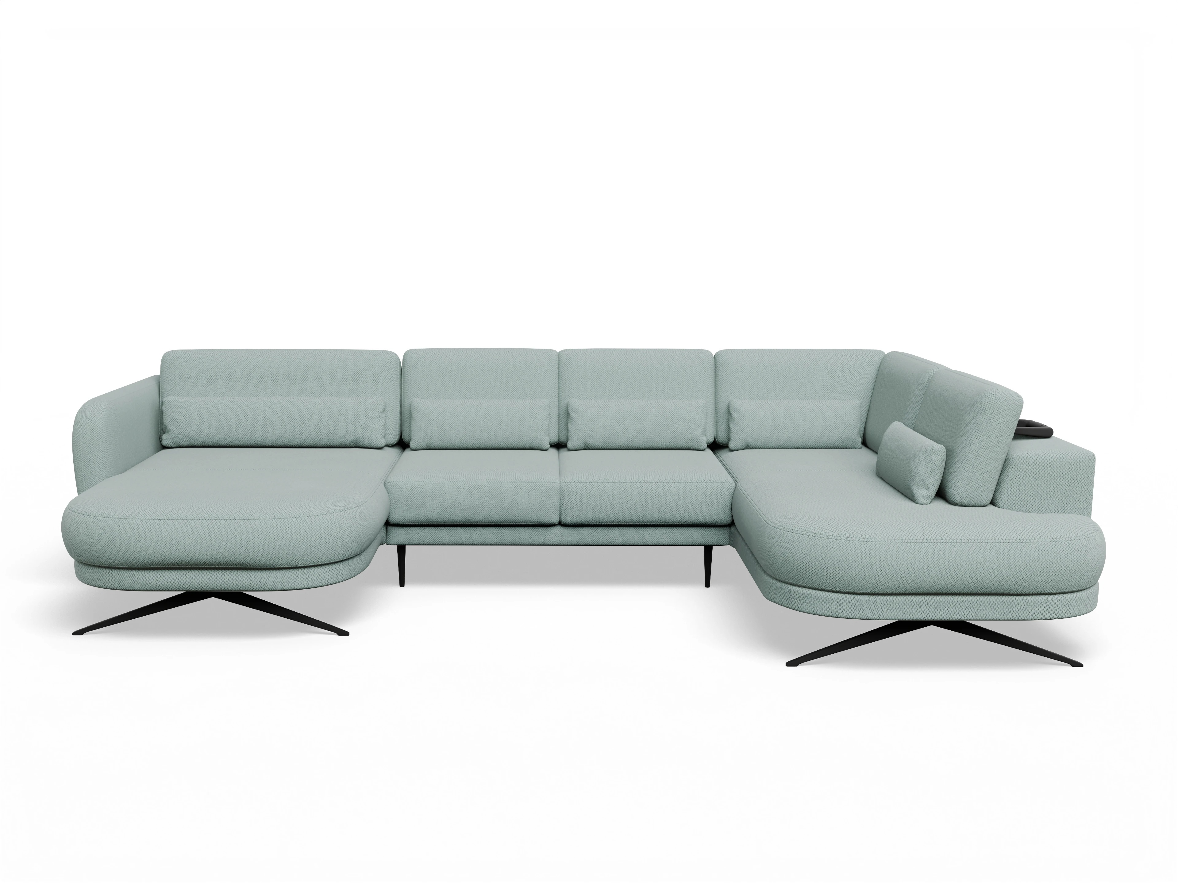 Ansicht des Produktes Malaga Wohnlandschaft offen beidseitig in Stoff Blau