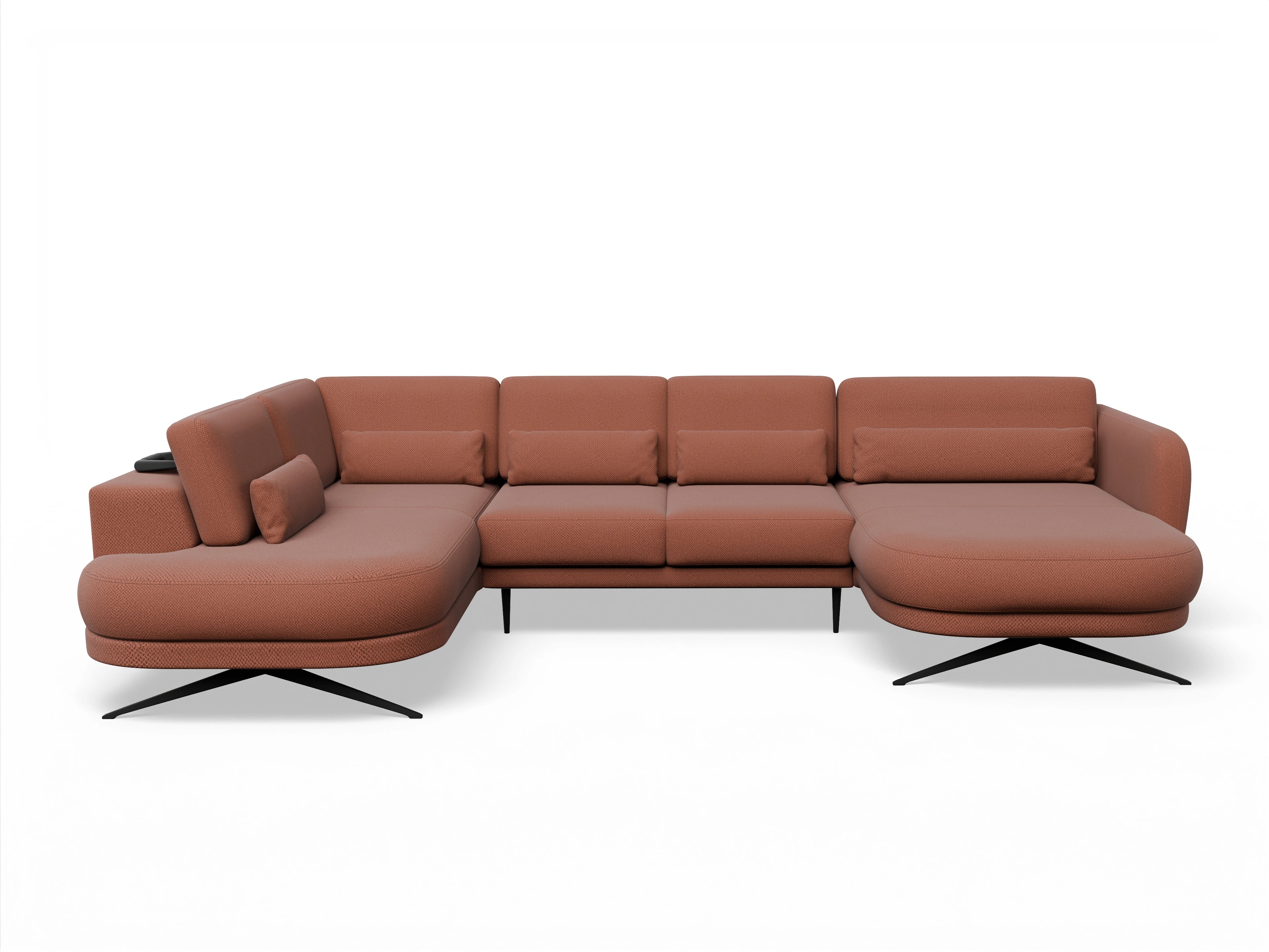 Ansicht des Produktes Malaga Wohnlandschaft offen beidseitig in Stoff Braun