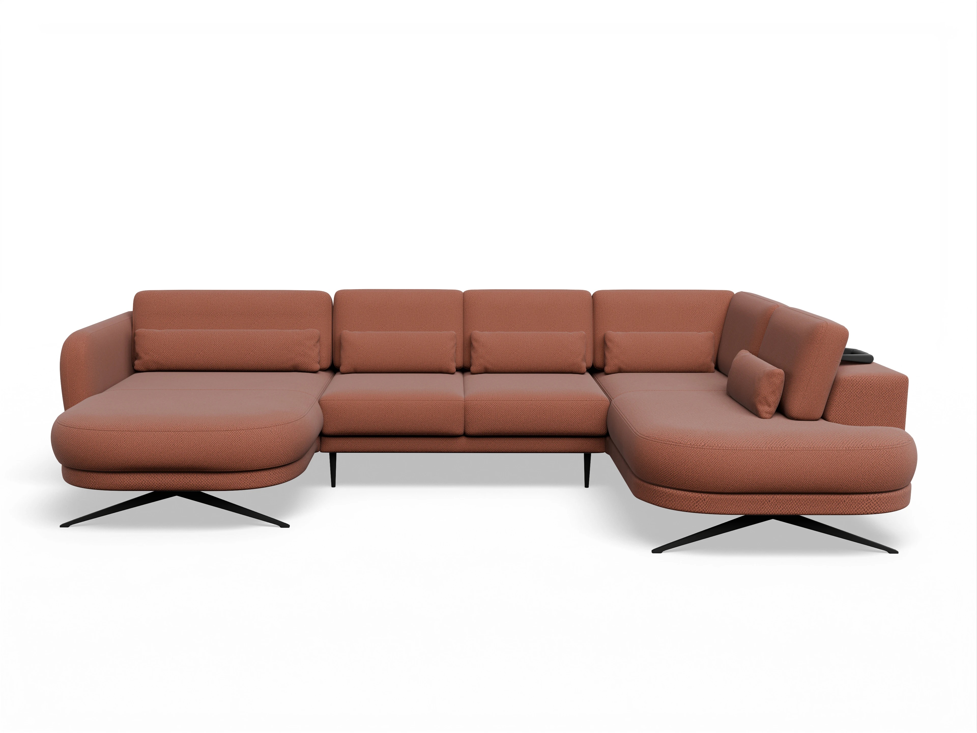 Ansicht des Produktes Malaga Wohnlandschaft offen beidseitig in Stoff Braun