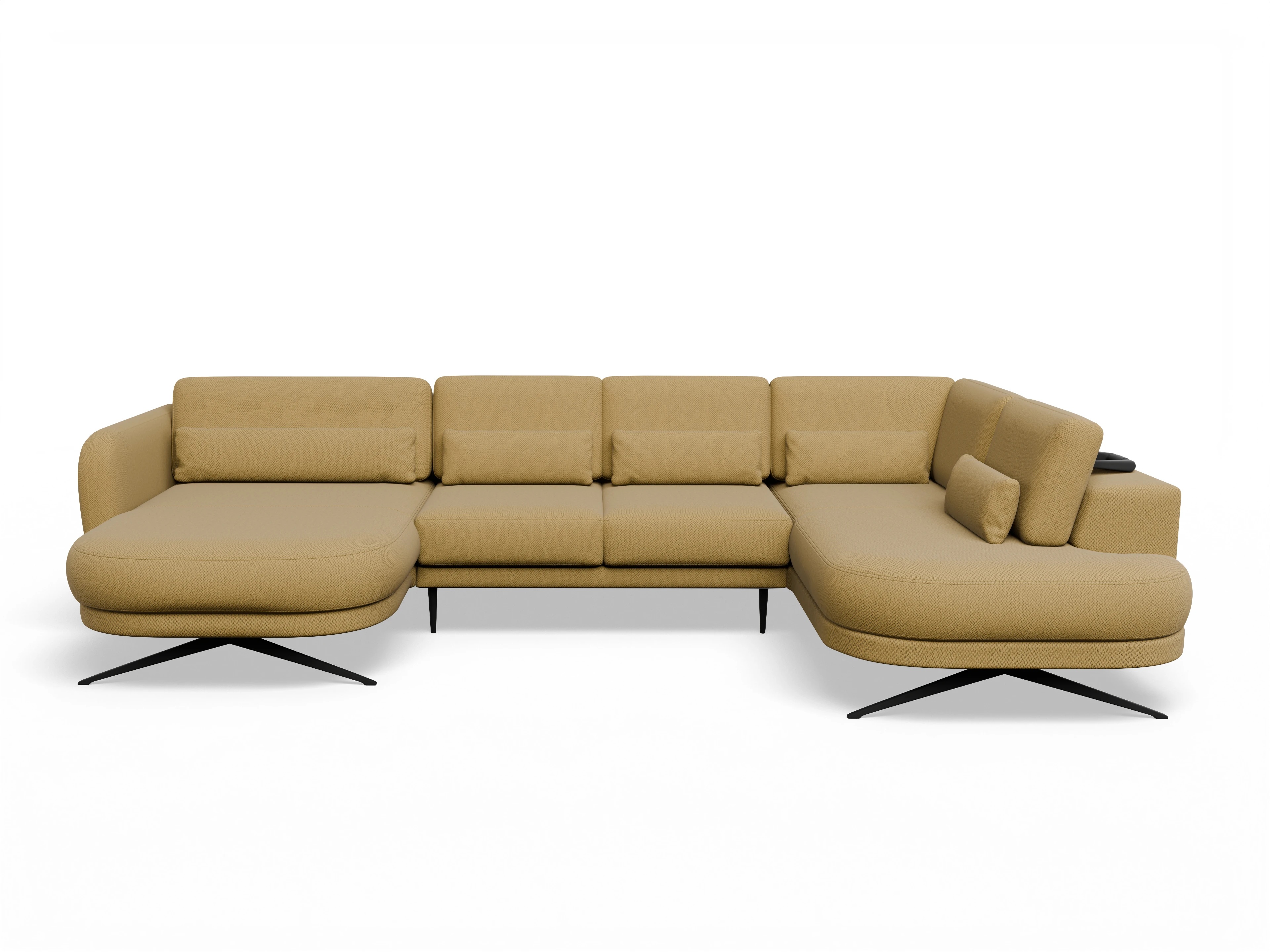 Ansicht des Produktes Malaga Wohnlandschaft offen beidseitig in Stoff Gelb