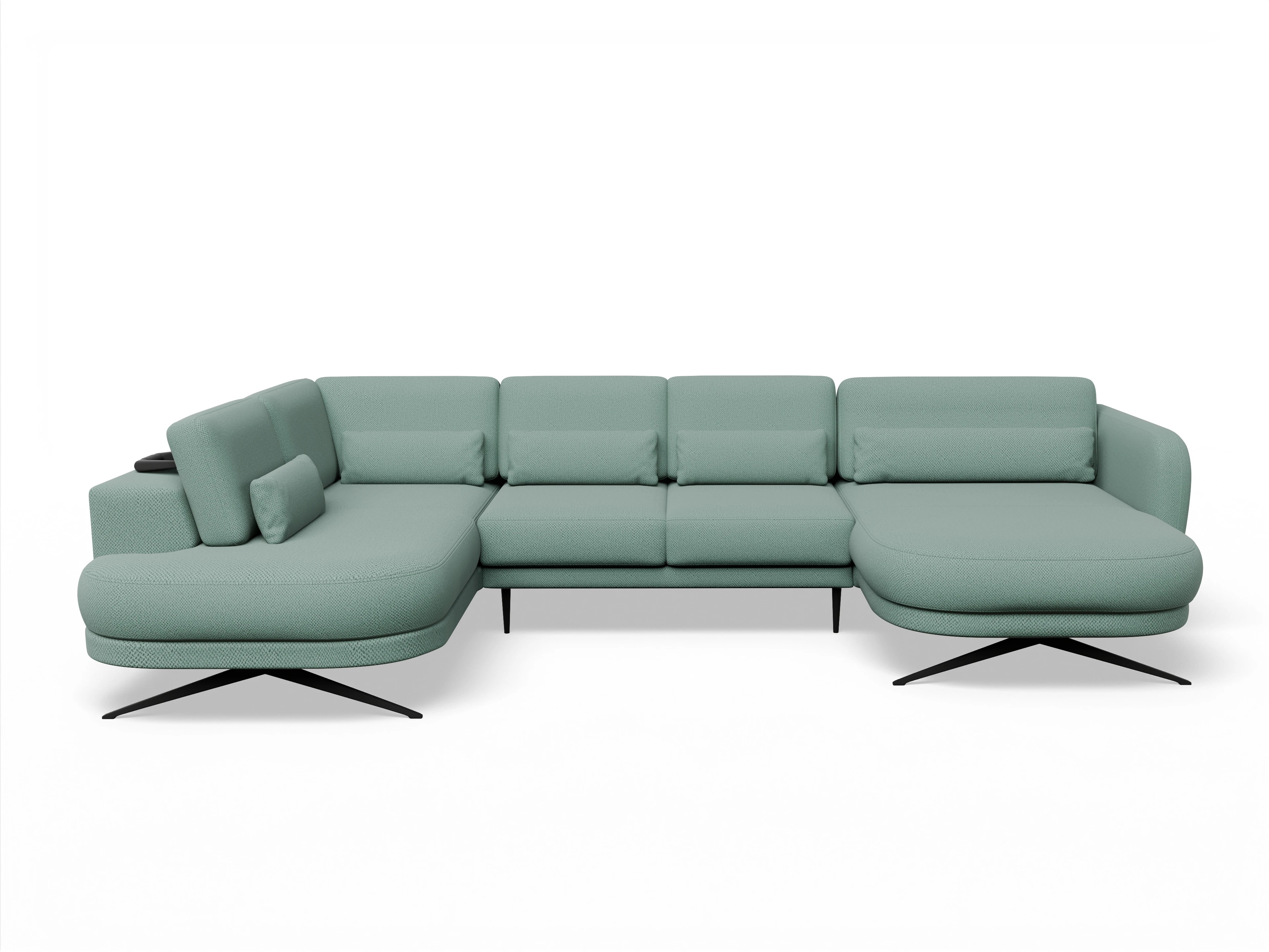 Ansicht des Produktes Malaga Wohnlandschaft offen beidseitig in Stoff Blau