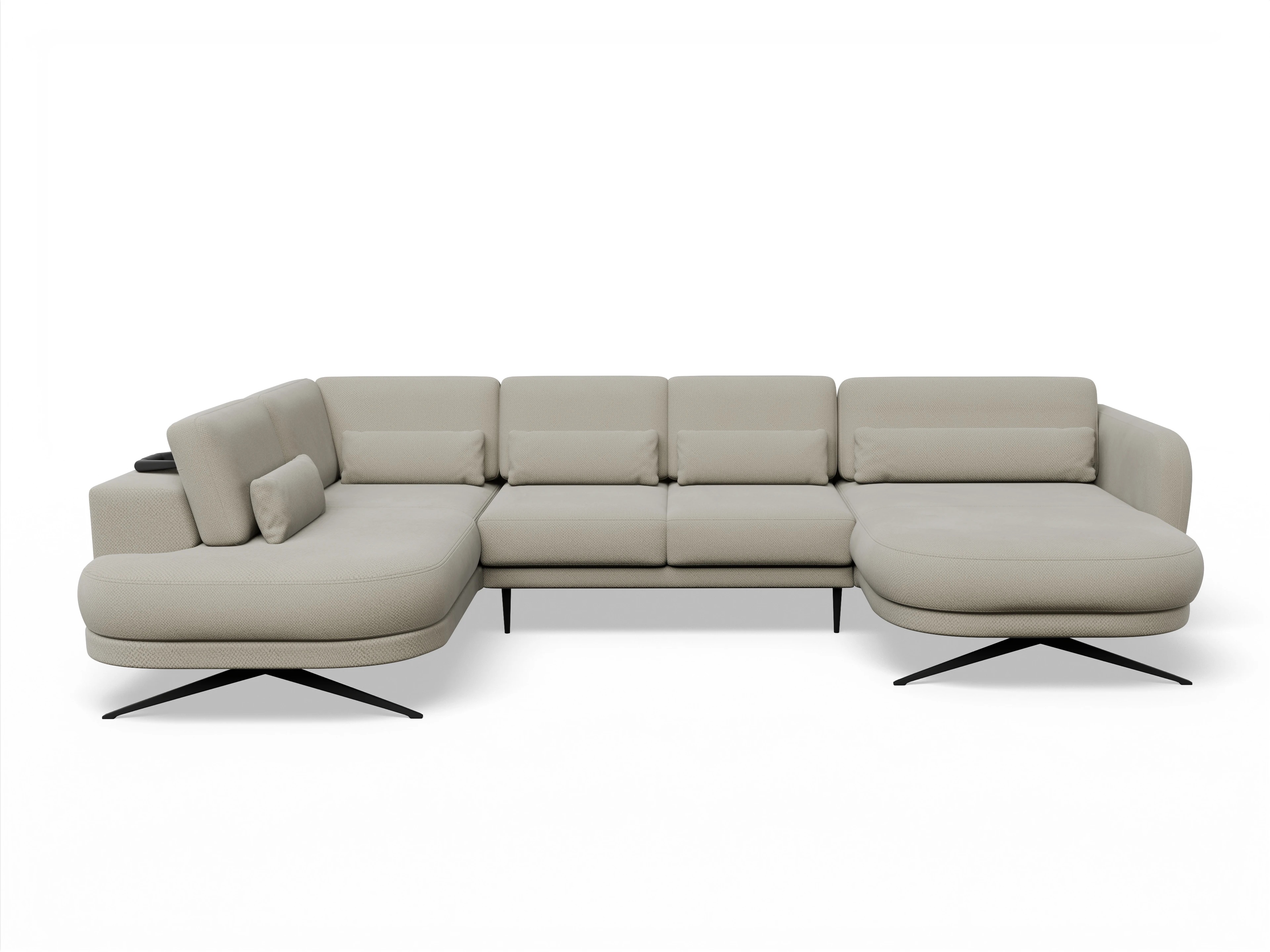 Ansicht des Produktes Malaga Wohnlandschaft offen beidseitig in Stoff Braun