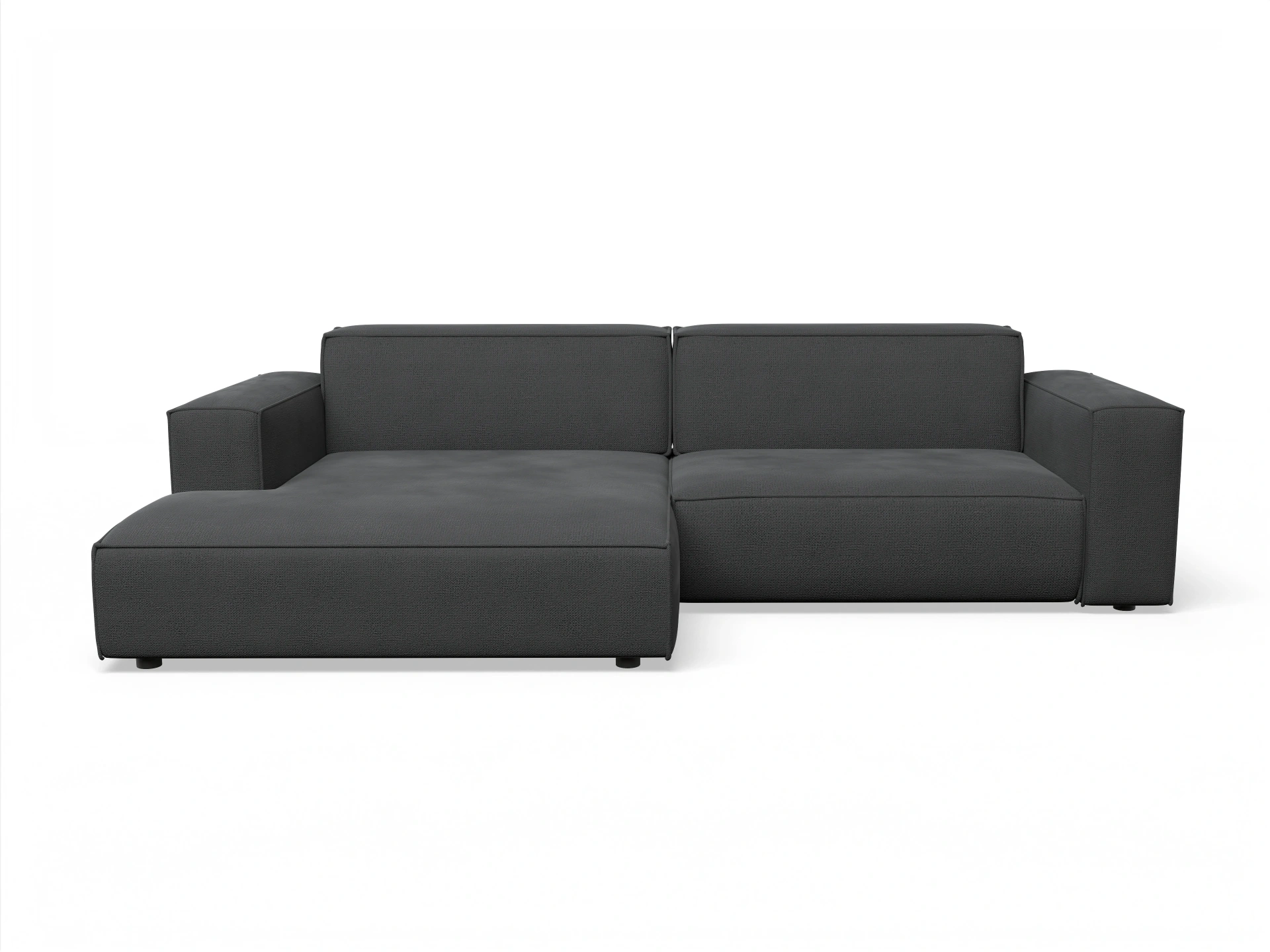 Ansicht des Produktes Claas-O Ecksofa links Abschluss offen in Stoff Schwarz