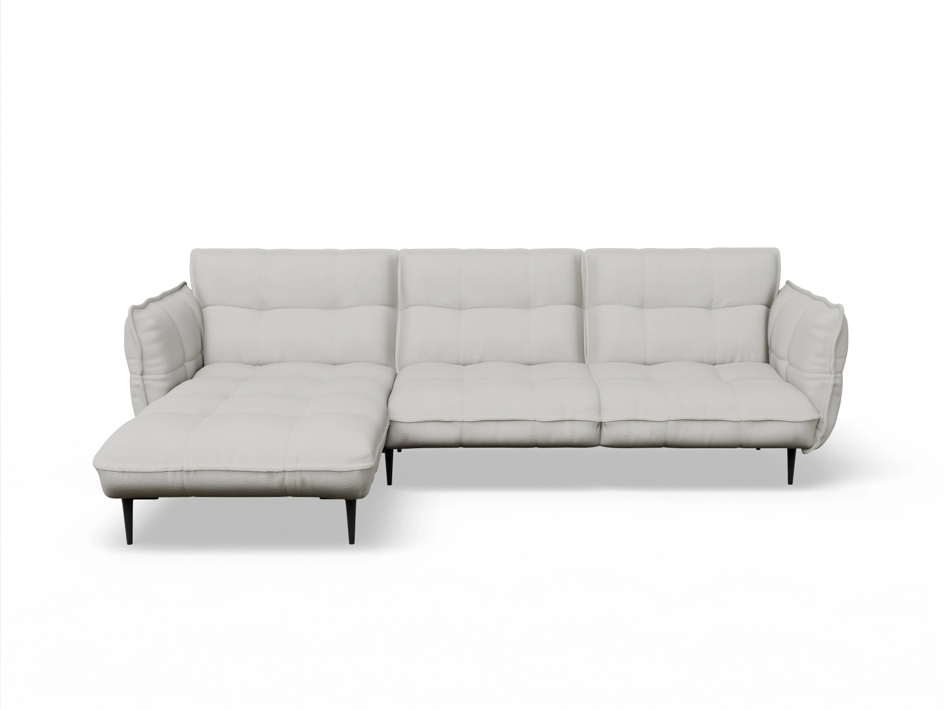 Ansicht des Produktes Marvin-O Ecksofa links Abschluss offen in Stoff Beige