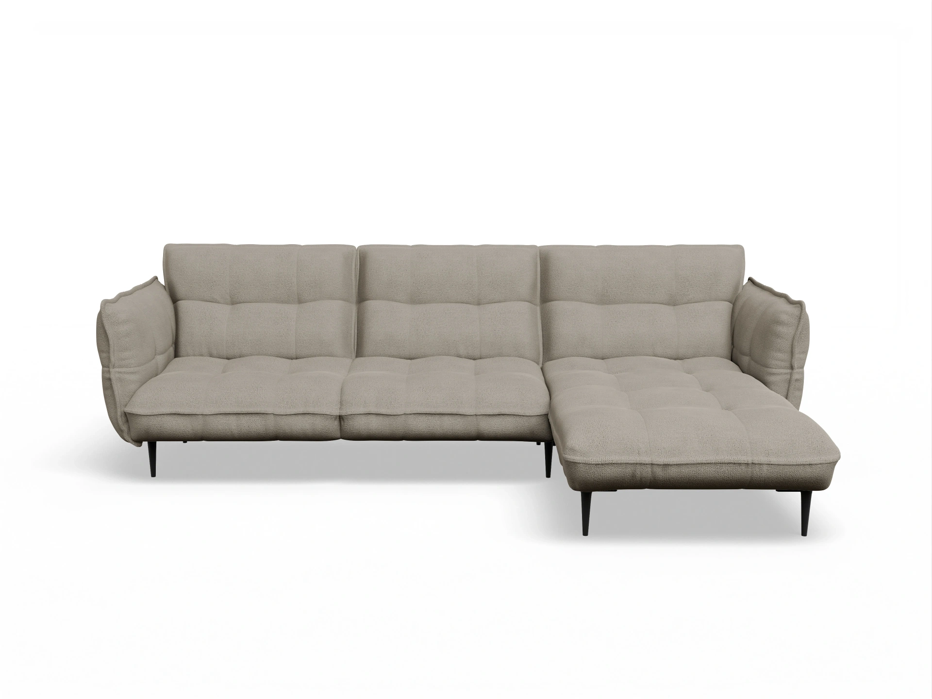 Ansicht des Produktes Marvin-O Ecksofa rechts Abschluss offen in Stoff Braun