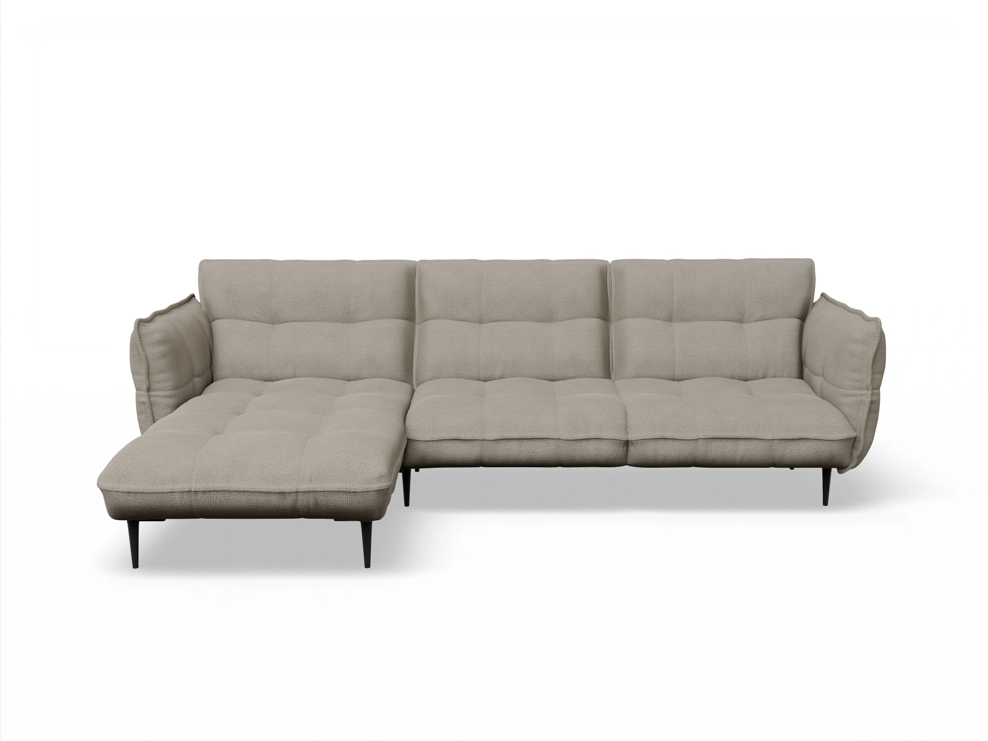 Ansicht des Produktes Marvin-O Ecksofa links Abschluss offen in Stoff Braun