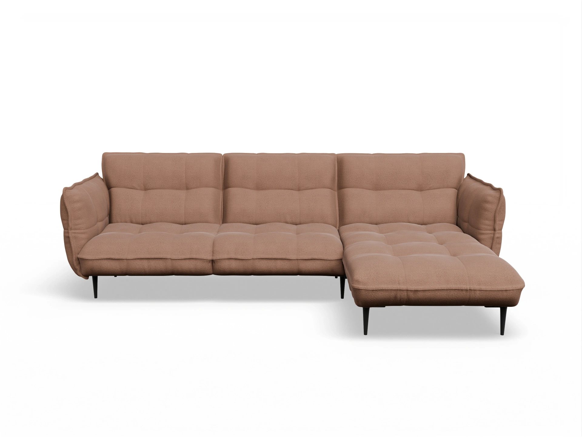 Ansicht des Produktes Marvin-O Ecksofa rechts Abschluss offen in Stoff Orange
