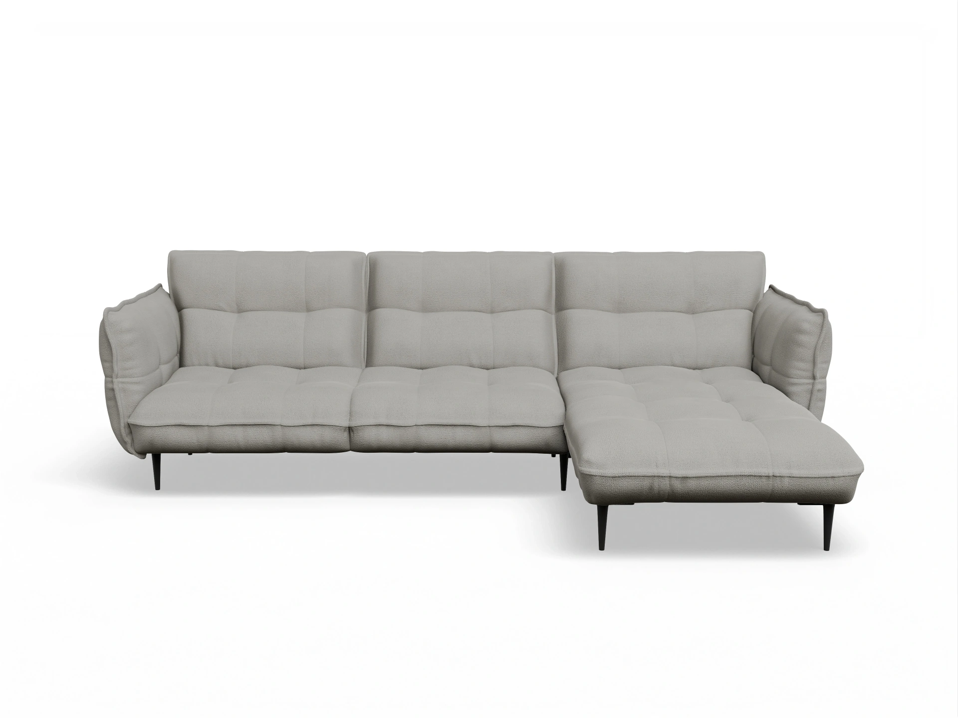Ansicht des Produktes Marvin-O Ecksofa rechts Abschluss offen in Stoff Grau